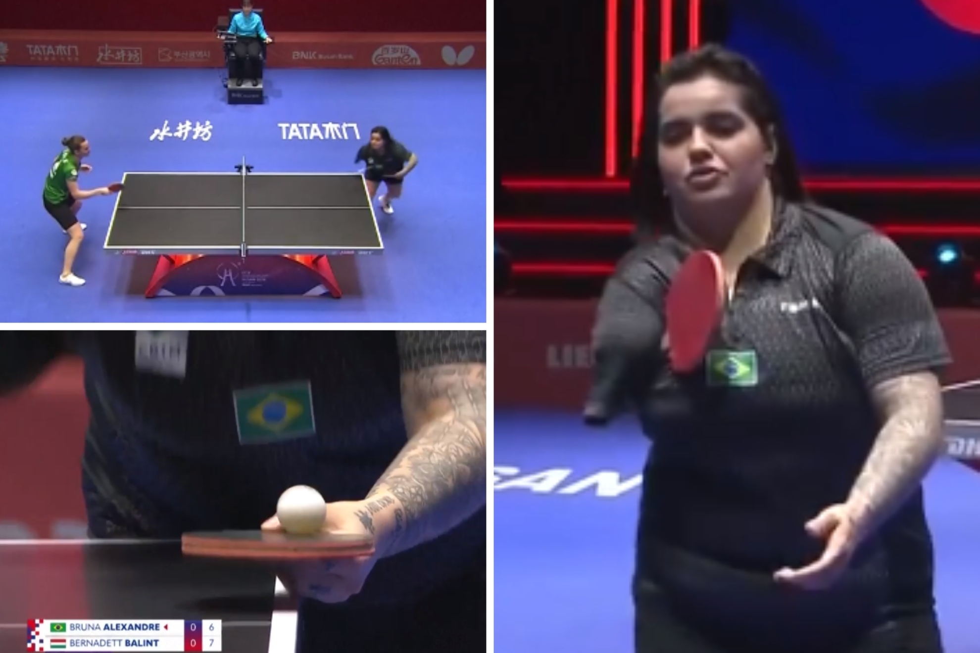 Bruna Alexandre hace historia del tenis de mesa jugando (¡y ganando!) con un solo brazo