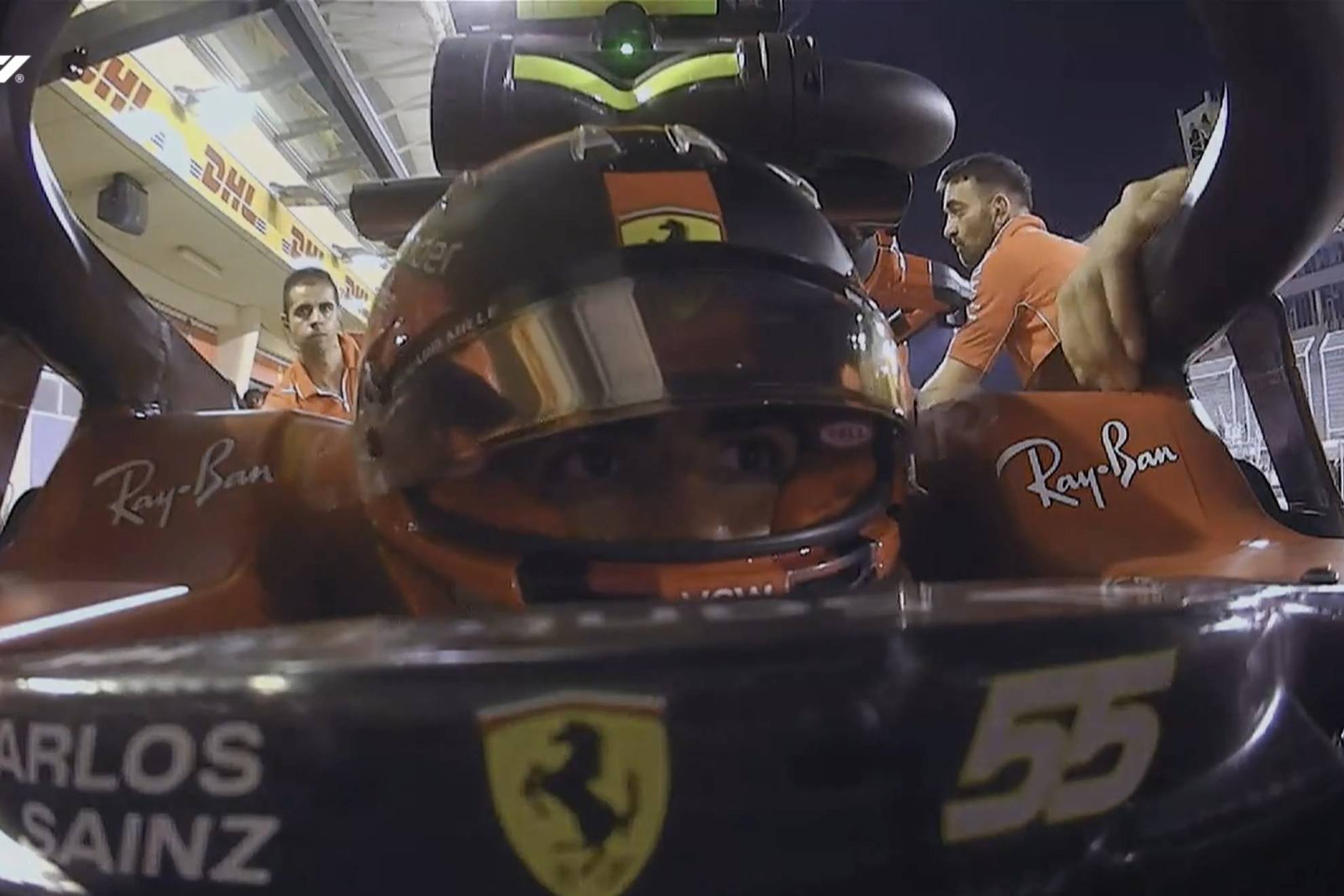 Carlos Sainz, en acción, con el Ferrari SF-24 en el test de Bahréin.