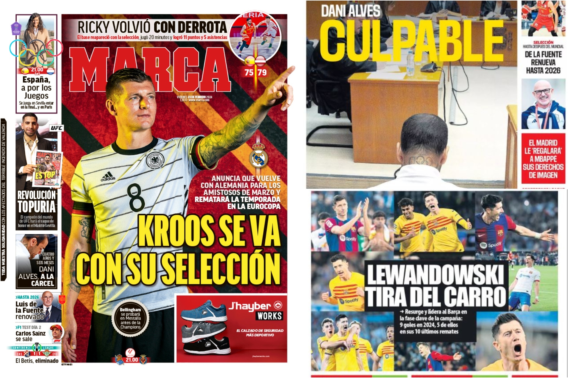 Las portadas del día: Kroos se va con su selección, Alves es culpable...