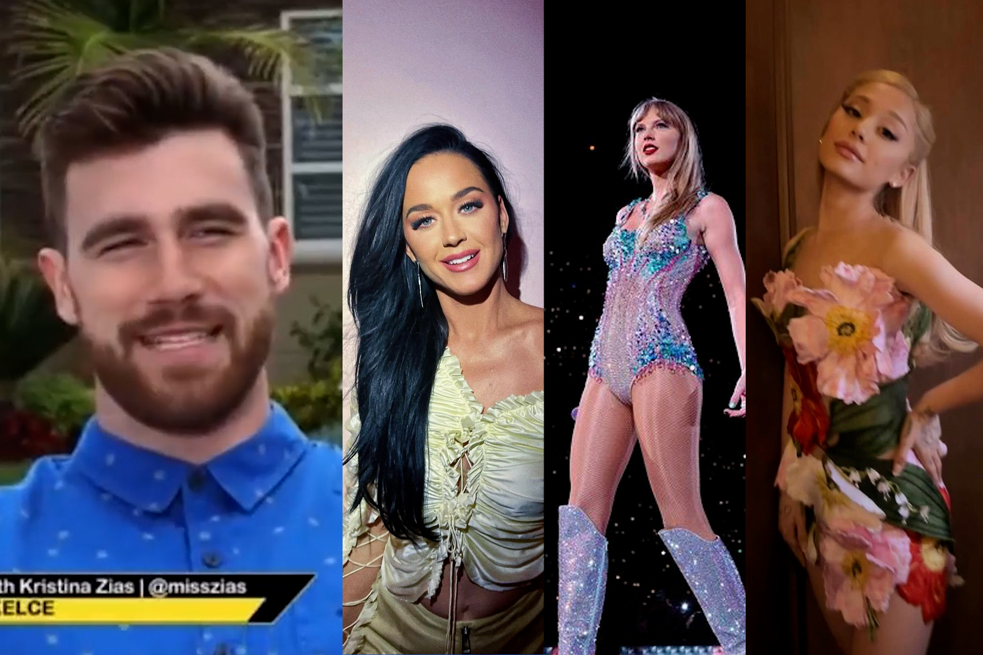 Travis Kelce, Katy Perry, Taylor Swift and Ariana Grande