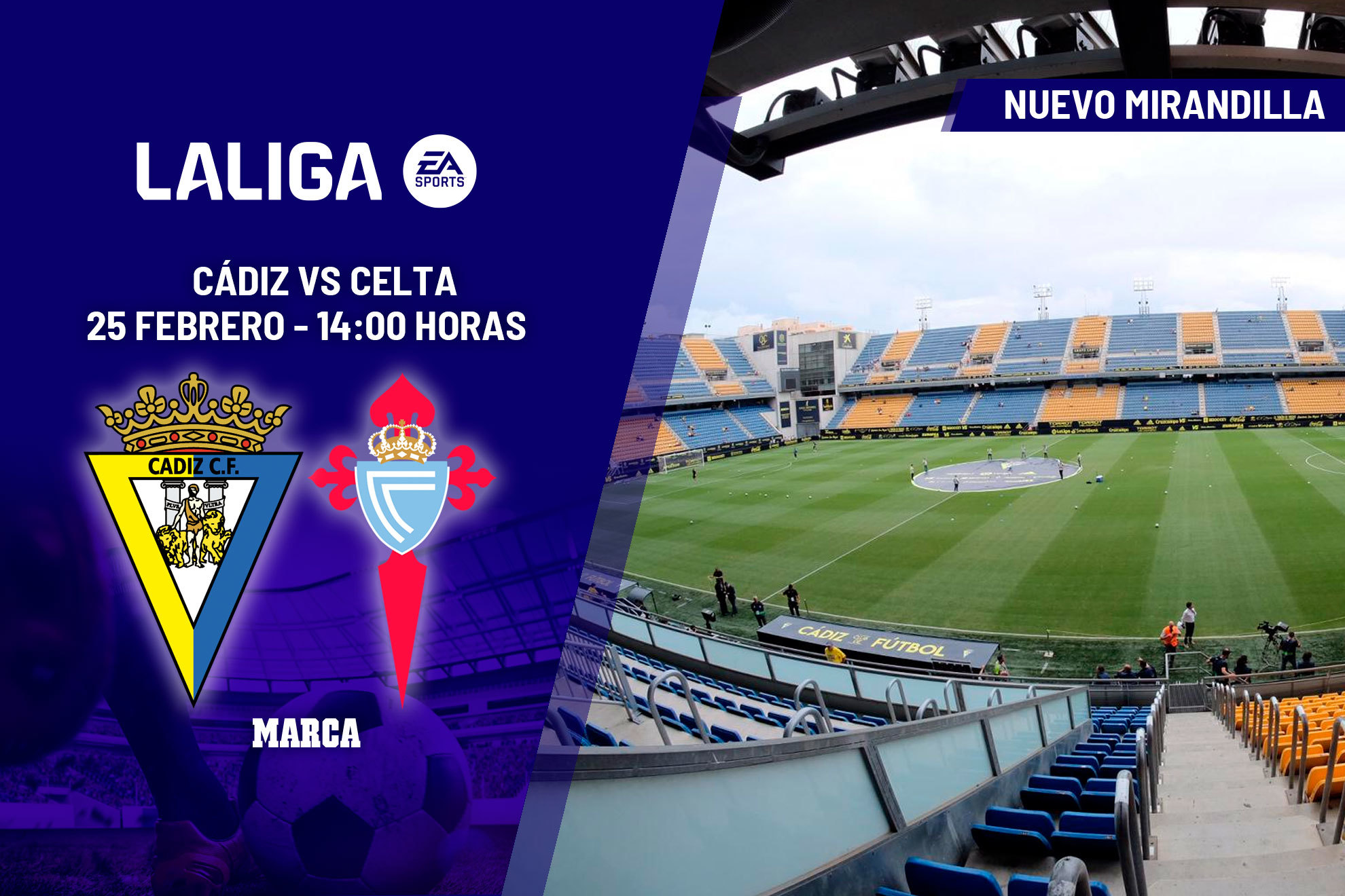 Cádiz - Celta: horario, dónde ver en TV y canal del partido de LaLiga EA Sports