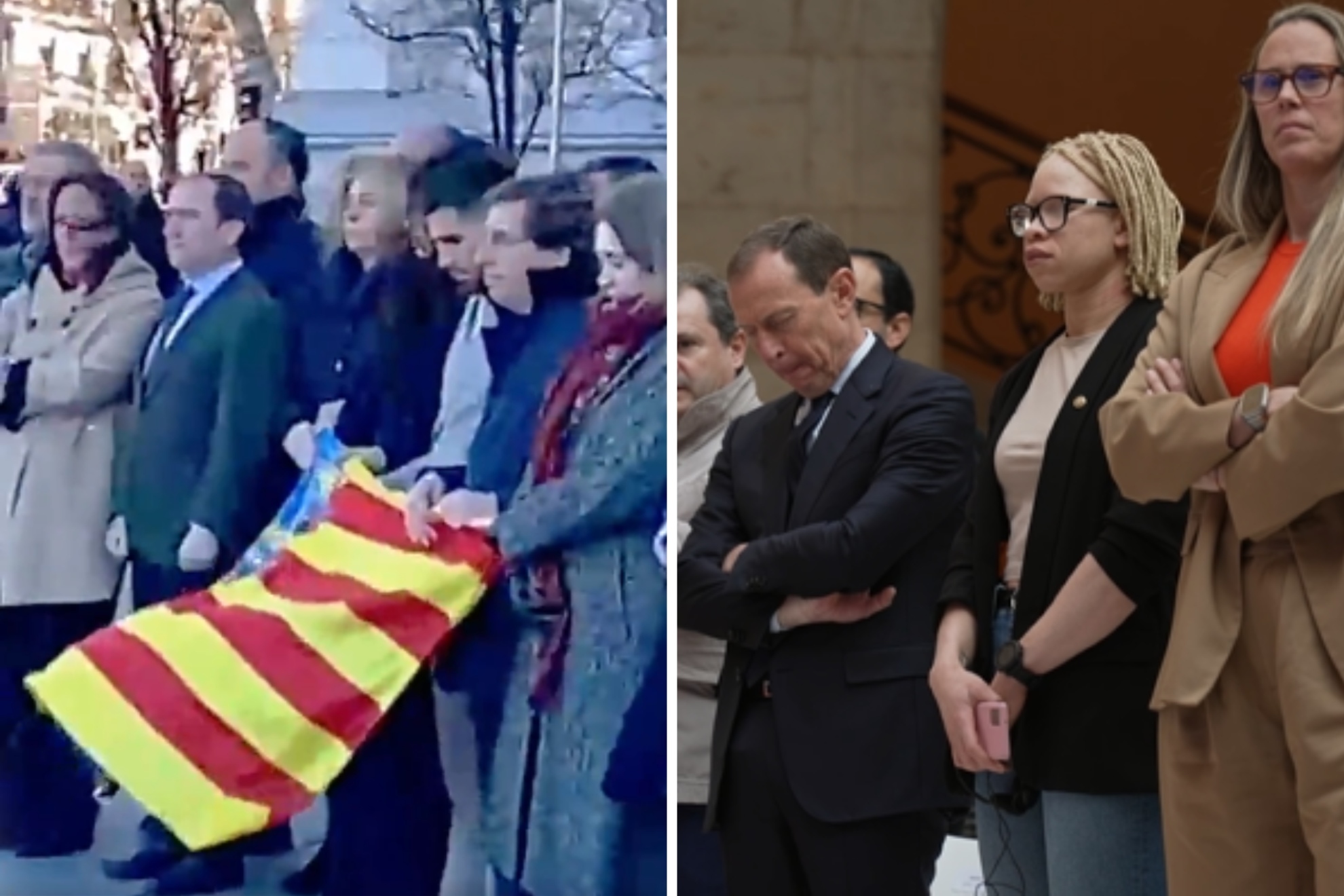 Ilia Topuria sostiene la senyera valenciana en un minuto de silencio por las víctimas