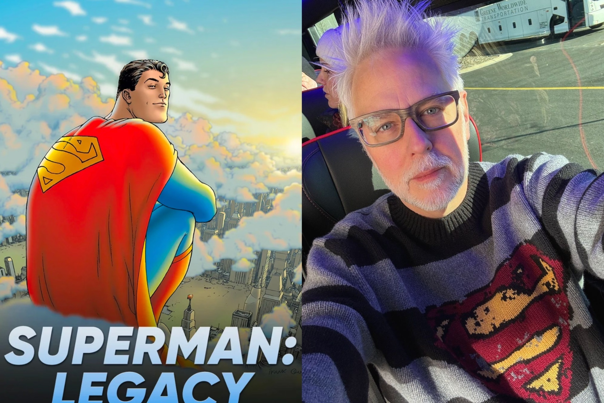 Mashup image of Superman and James Gunn