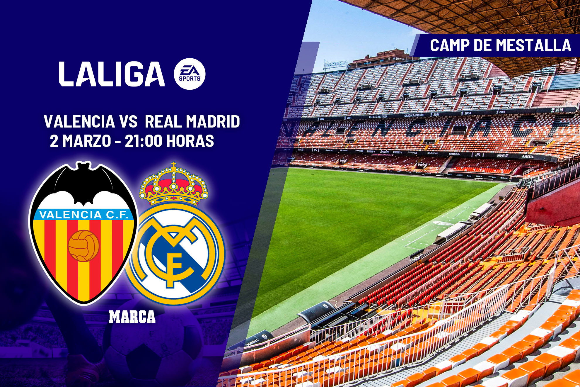 Valencia - Real Madrid: horario, dnde ver hoy en TV y canal del partido de LaLiga EA Sports