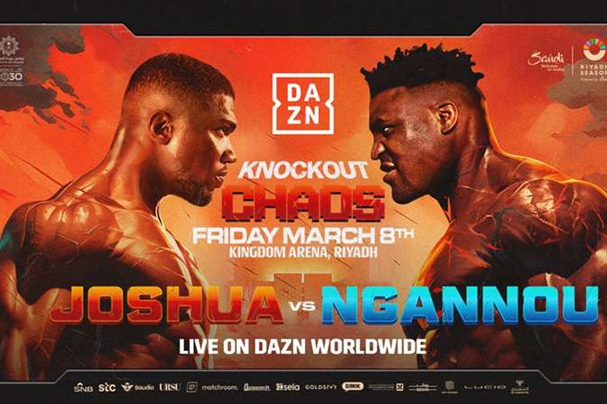 Joshua vs Ngannou to face each other on March 8 in Riyadh