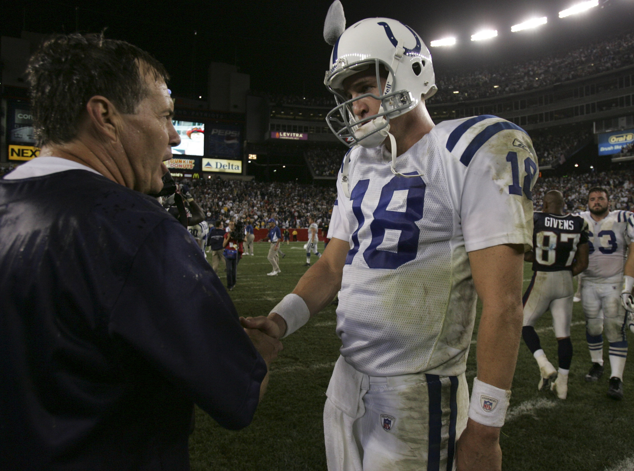 Peyton Manning and Belichick in 2004