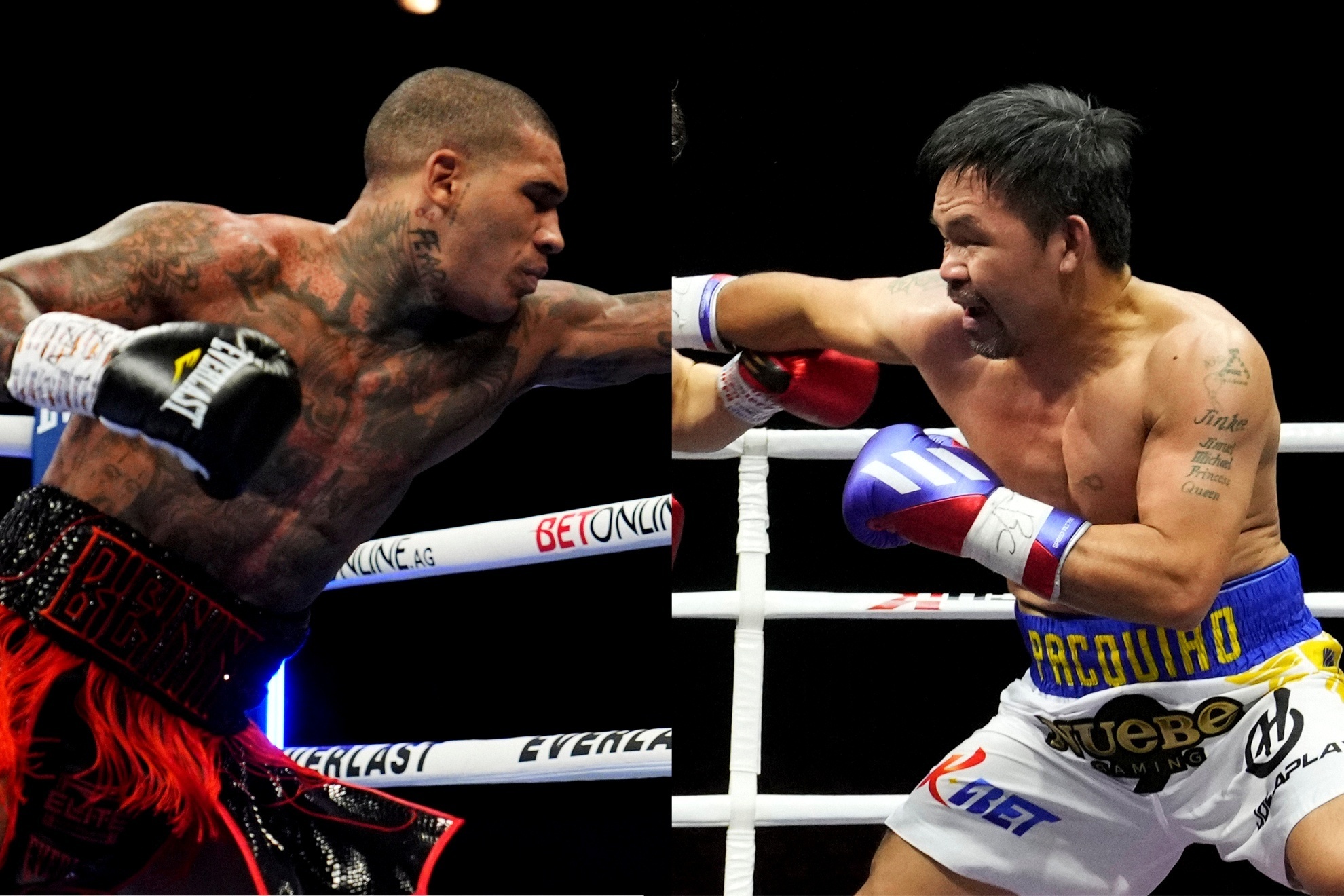 Conor Benn (left) and Manny Pacquiao (right).