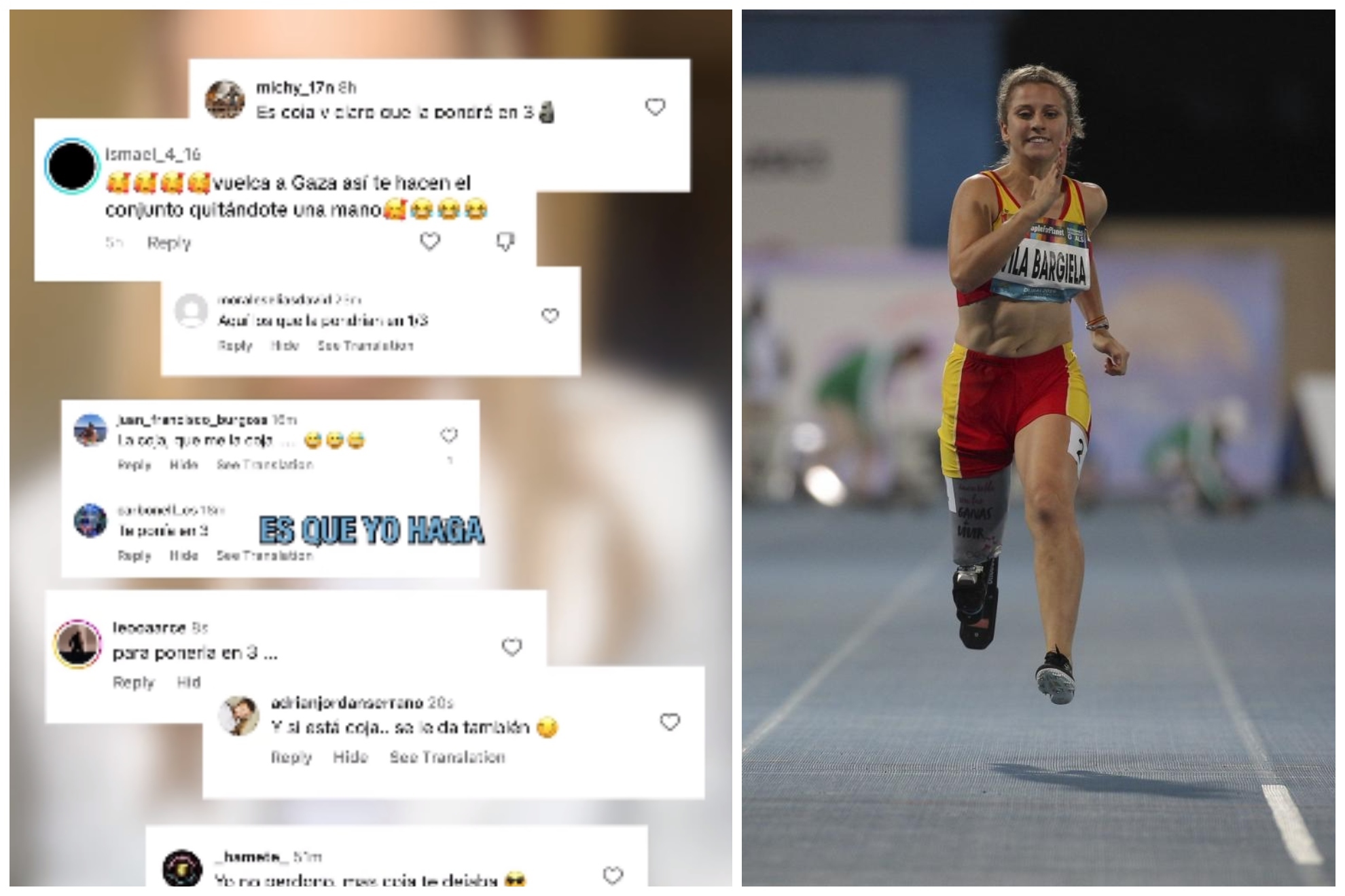 La atleta paralmpica Desire Vila denuncia cientos de mensajes sexuales en sus redes