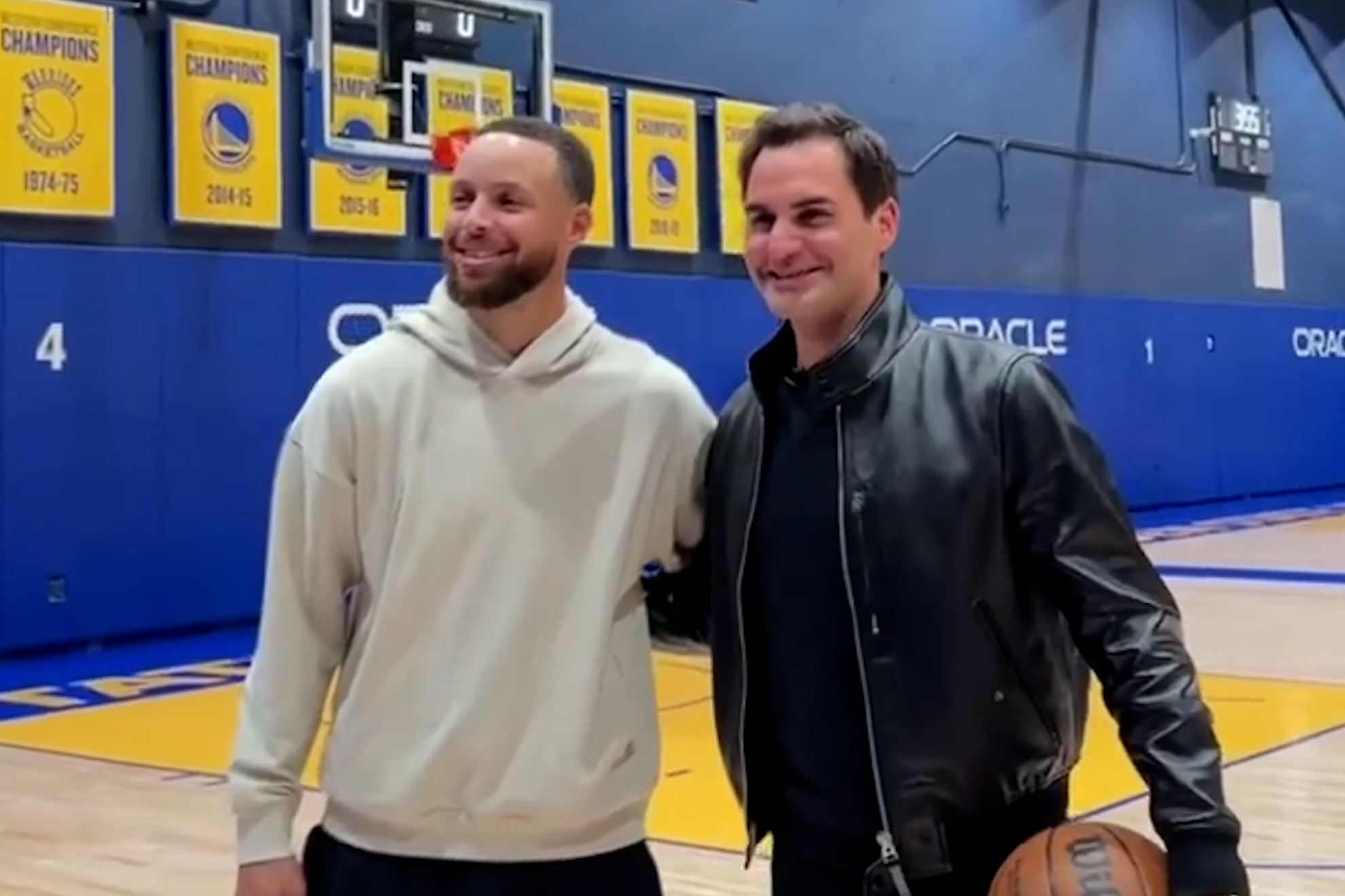 Stephen Curry and Roger Federer