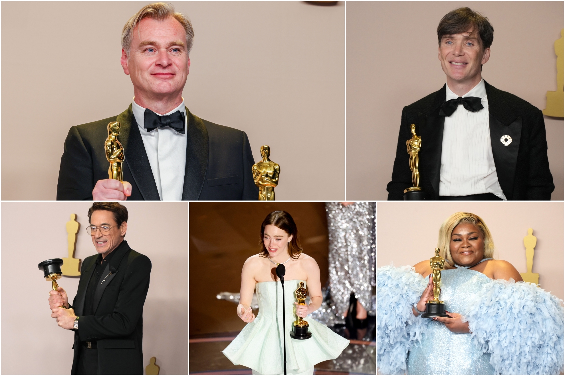 Los ganadores de las principales categoras en los Oscar.