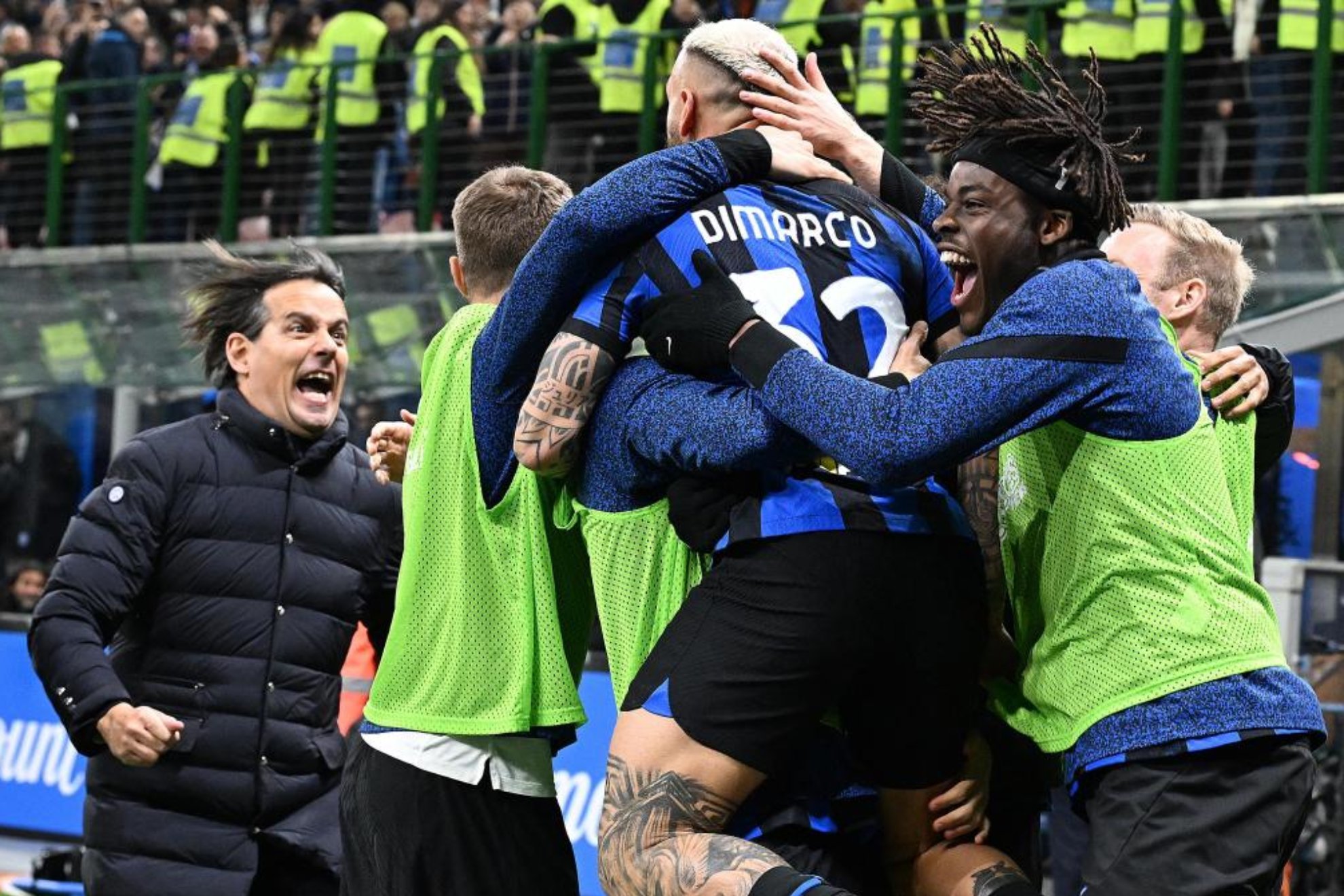 Los jugadores del Inter celebran un gol esta temporada.