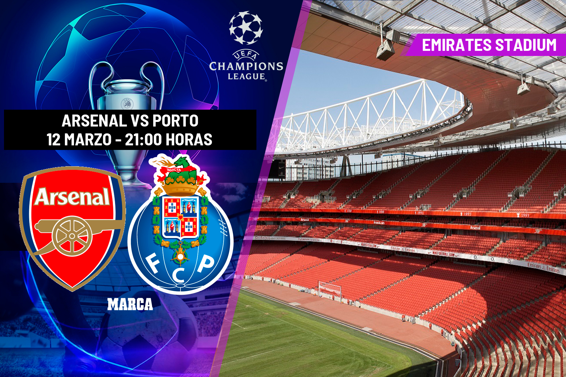 Arsenal - Oporto, octavos de final de la Champions League: resumen, resultado y goles