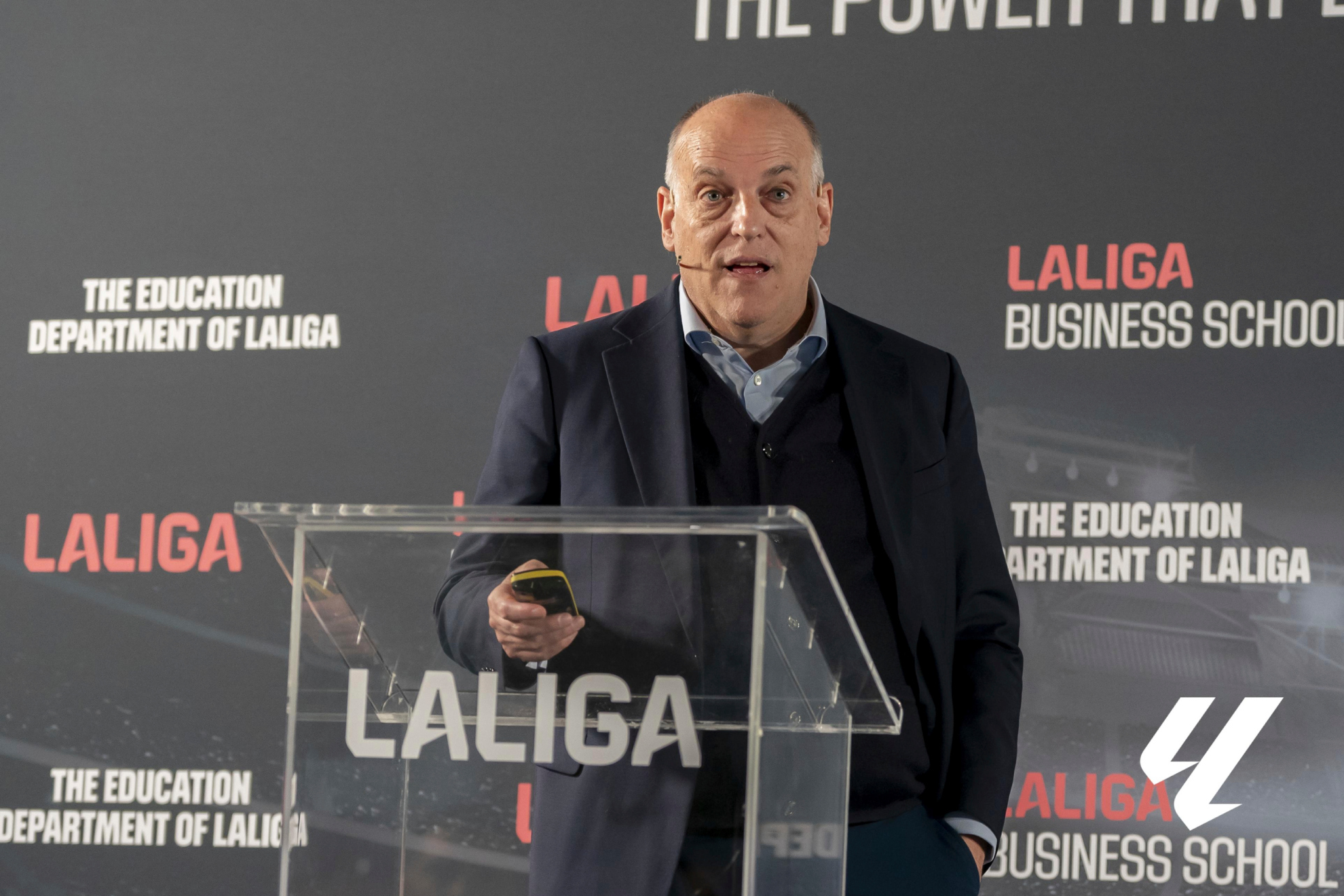 Javier Tebas, presidente de LaLiga, durante un acto pblico.