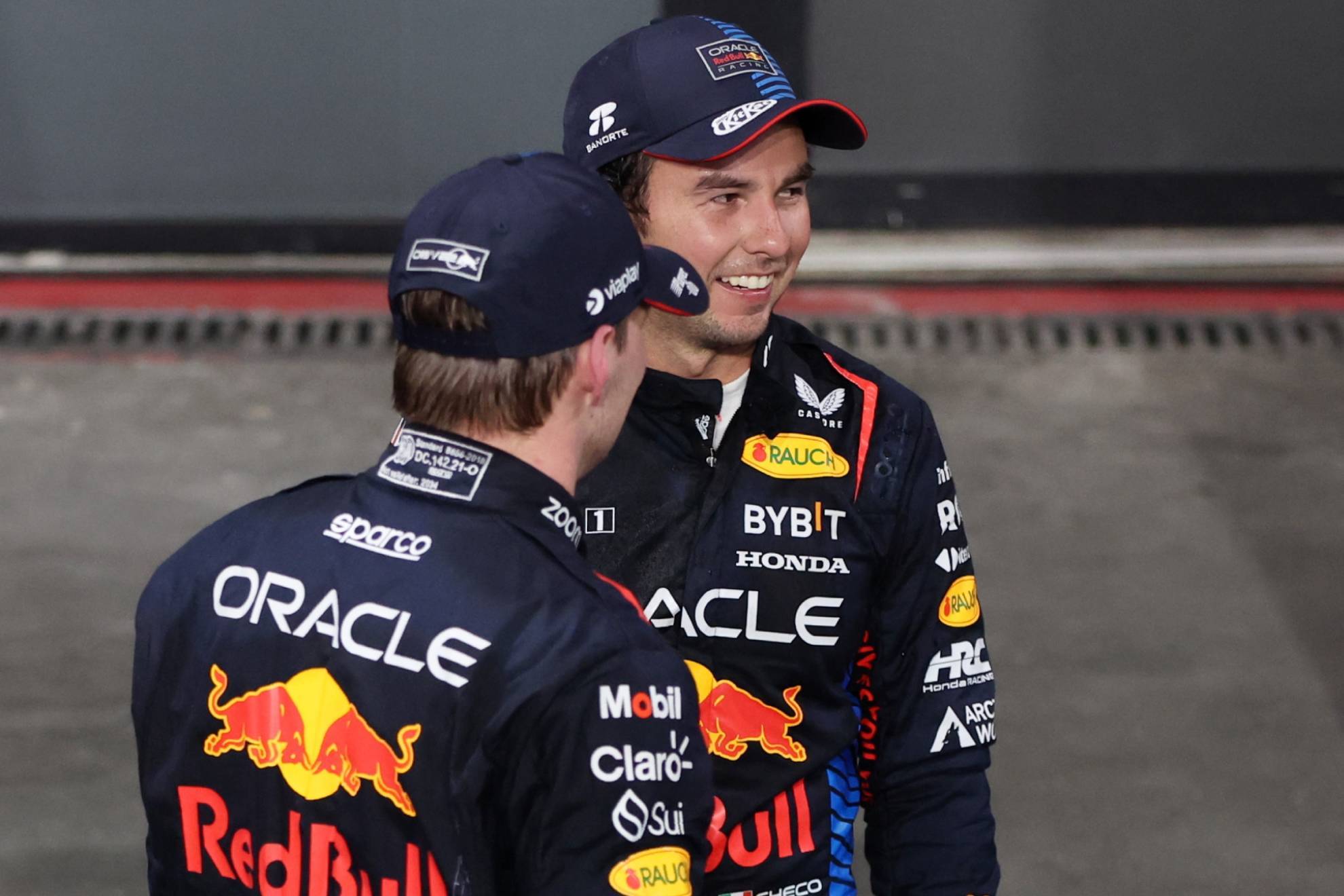 Checo Prez y Max Verstappen, en el Gran Premio de Arabia Saud