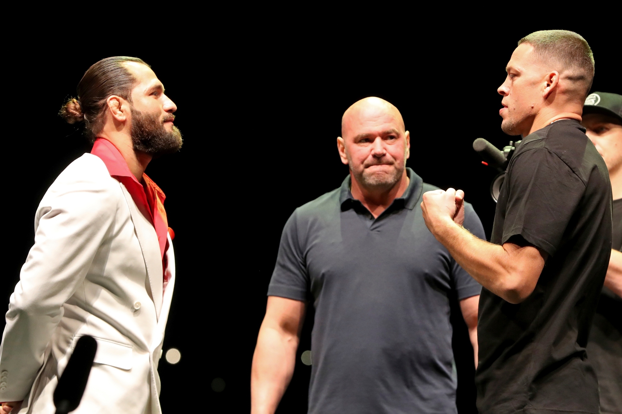 Jorge Masvidal and Nate Diaz before their BMF title fight