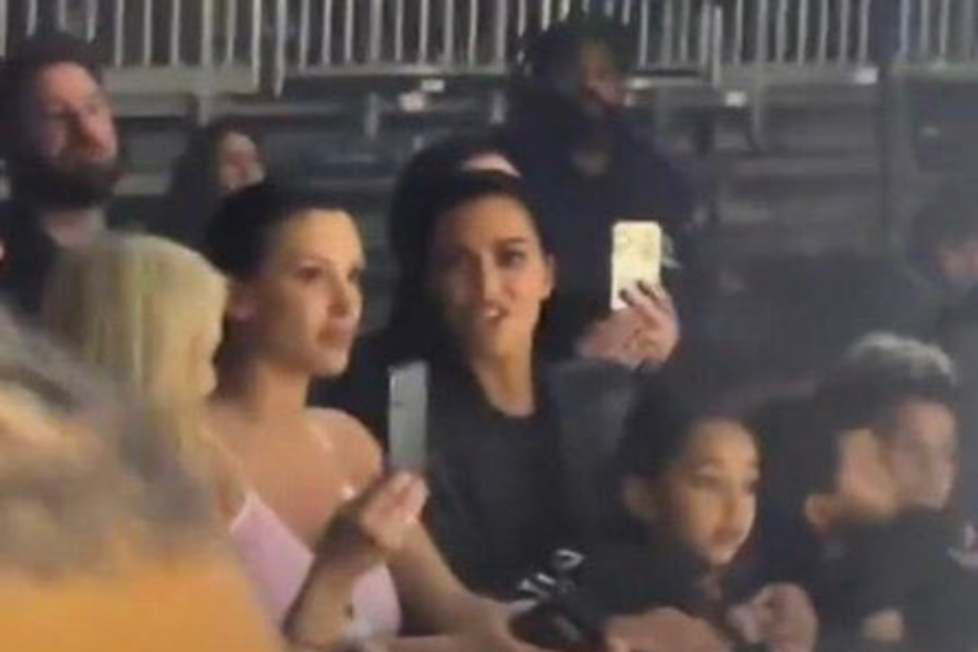 Bianca Censori and Kim Kardashian at Kanye Wests event