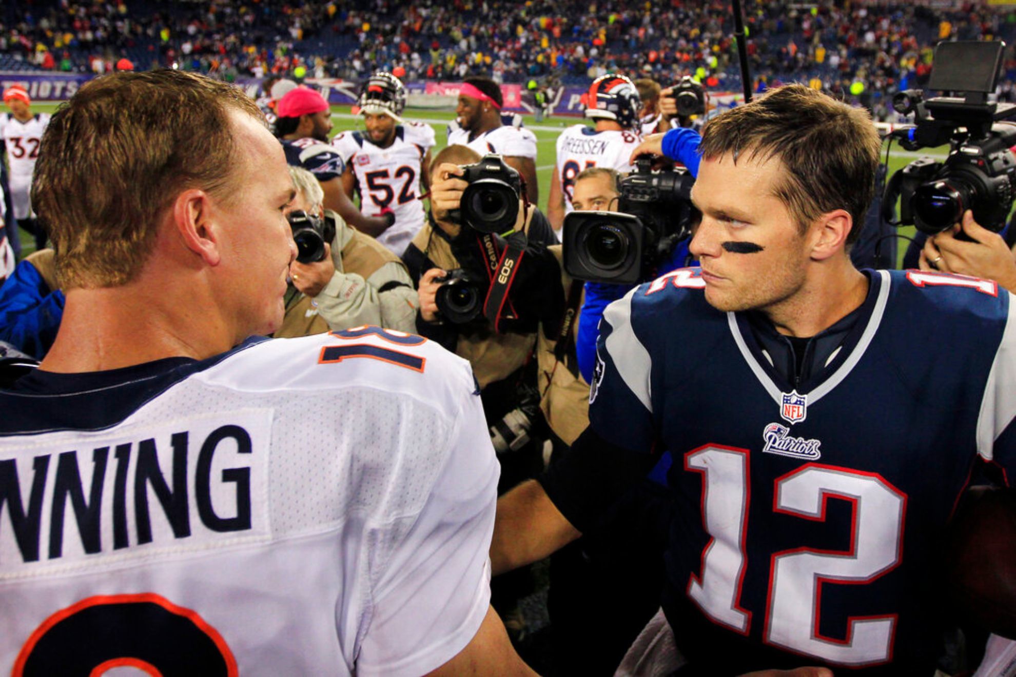Brady and Manning made up one of the NFLs fiercest rivalries