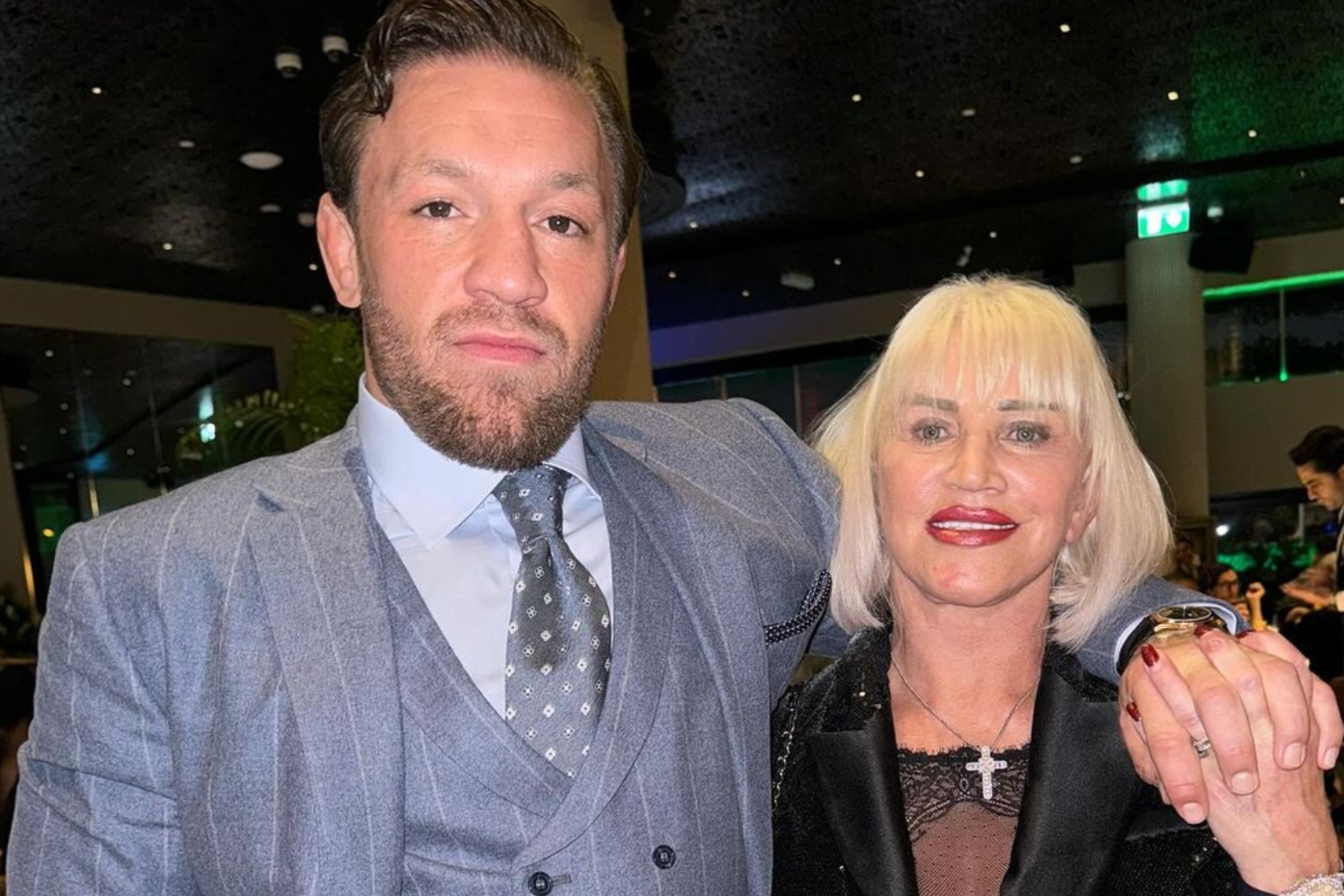 Conor McGregor and his mother at a public event