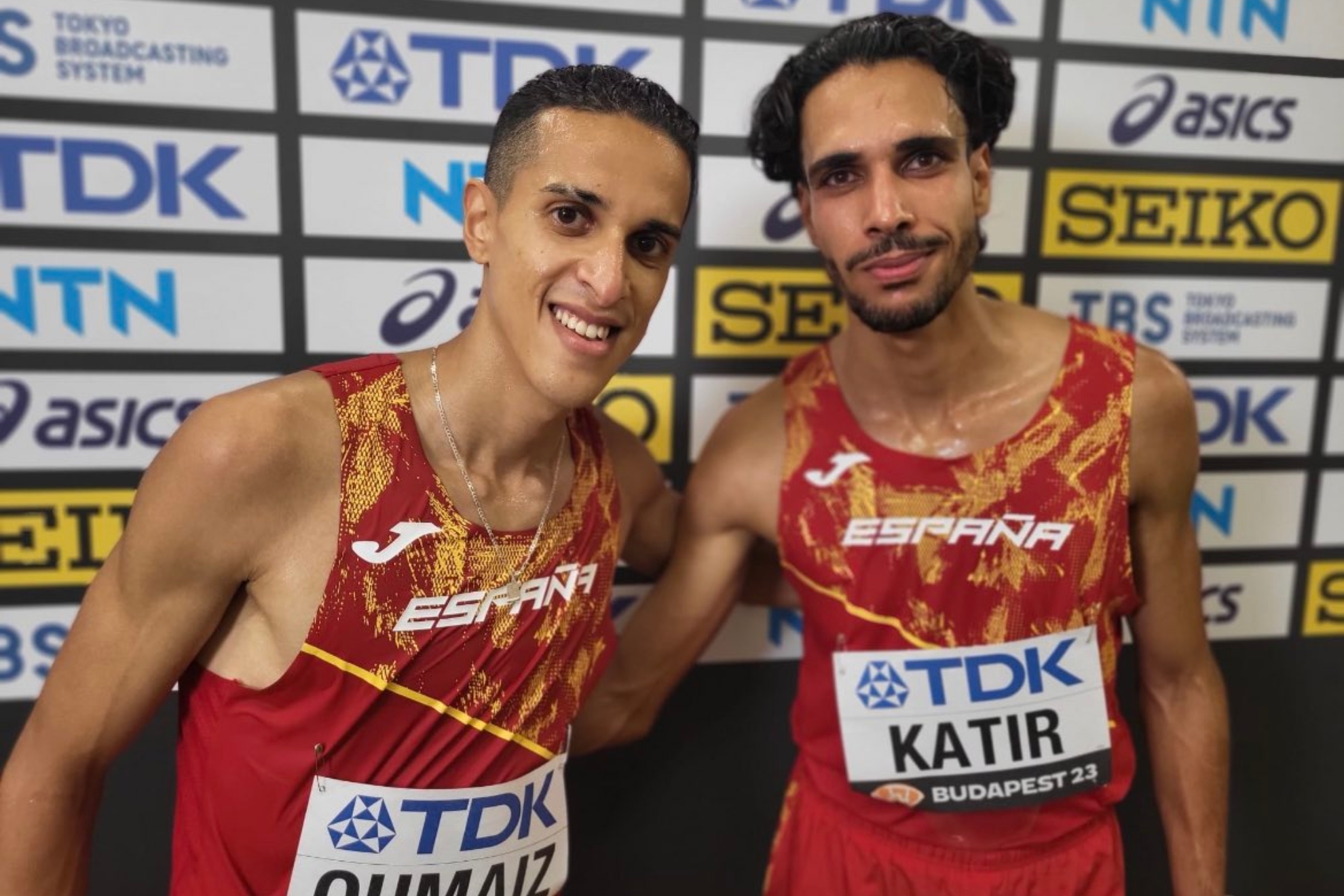 Ouassim Oumaiz y Mohamed Katir en el Mundial de Budapest del pasado ao, en el que ambos disputaron la final de los 5.000 metros.