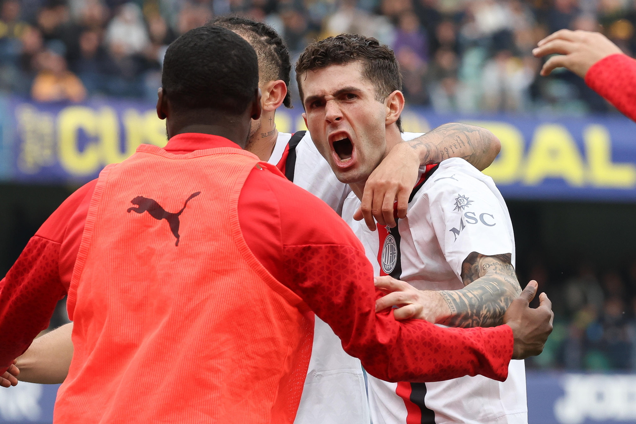 Pulisic celebra su gol ante el Hellas Verona