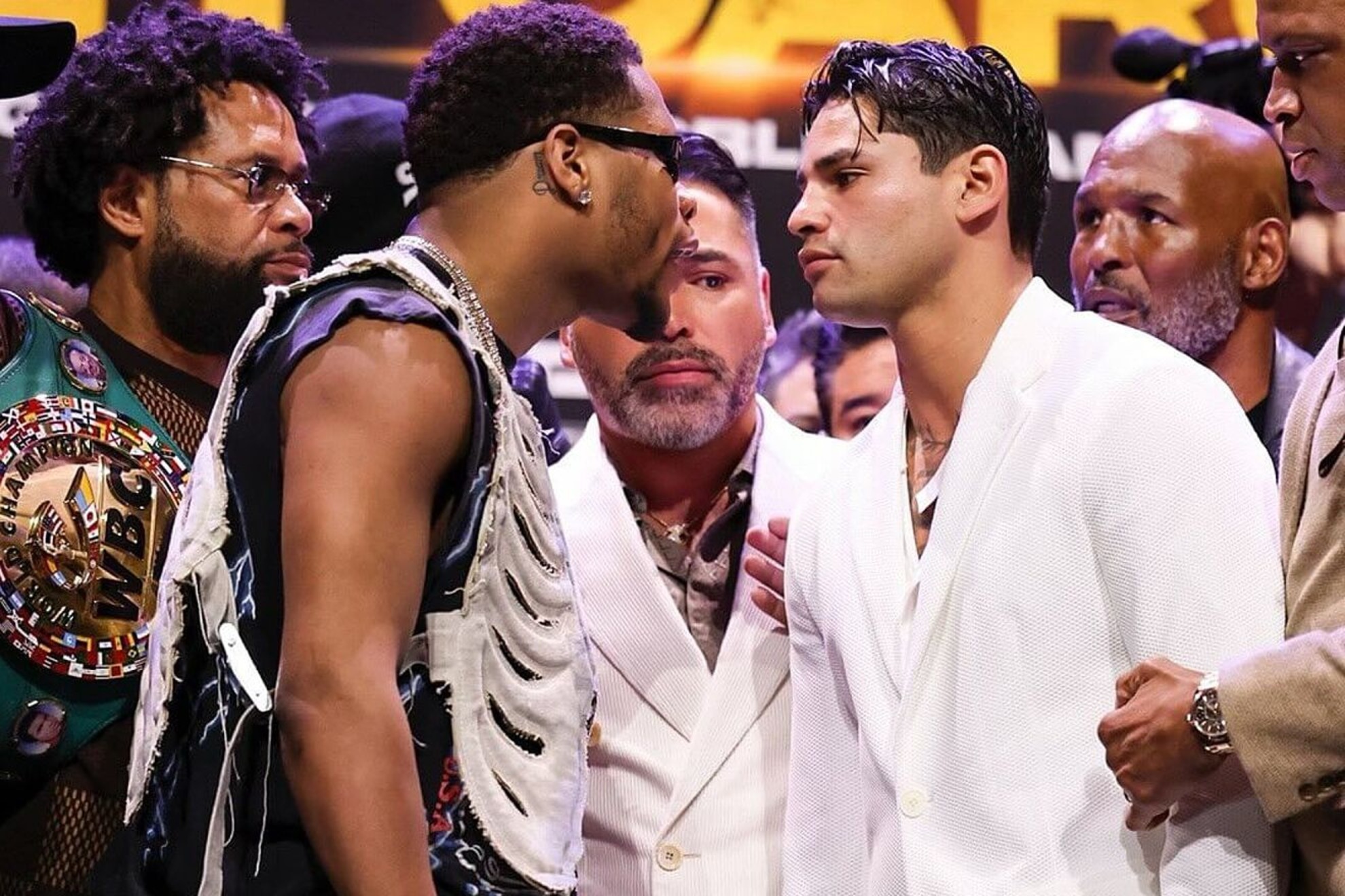 Devin Haney and Ryan Garcia in their last face-to-face meeting.