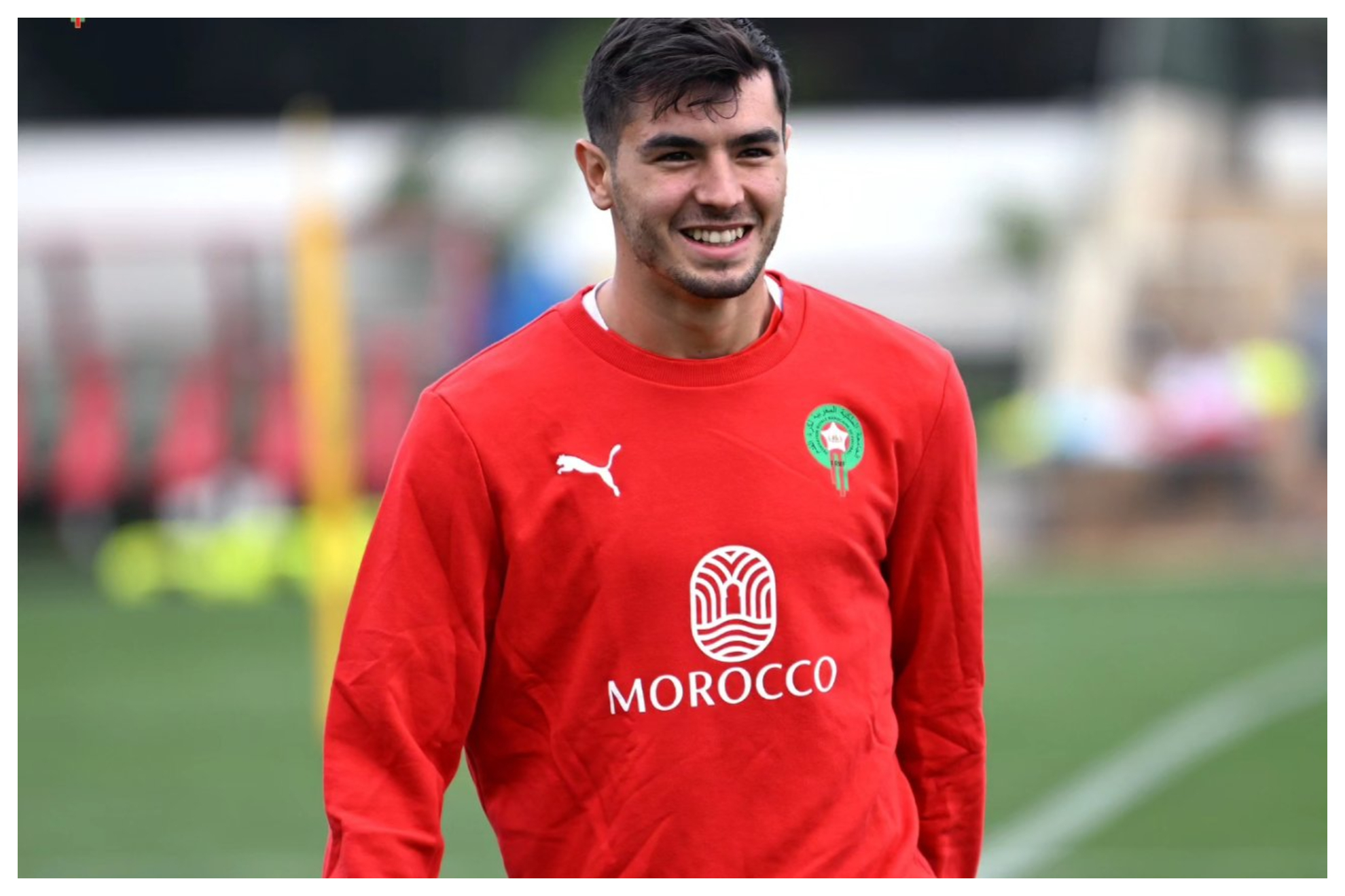 Brahim, en su primer entreno con Marruecos.