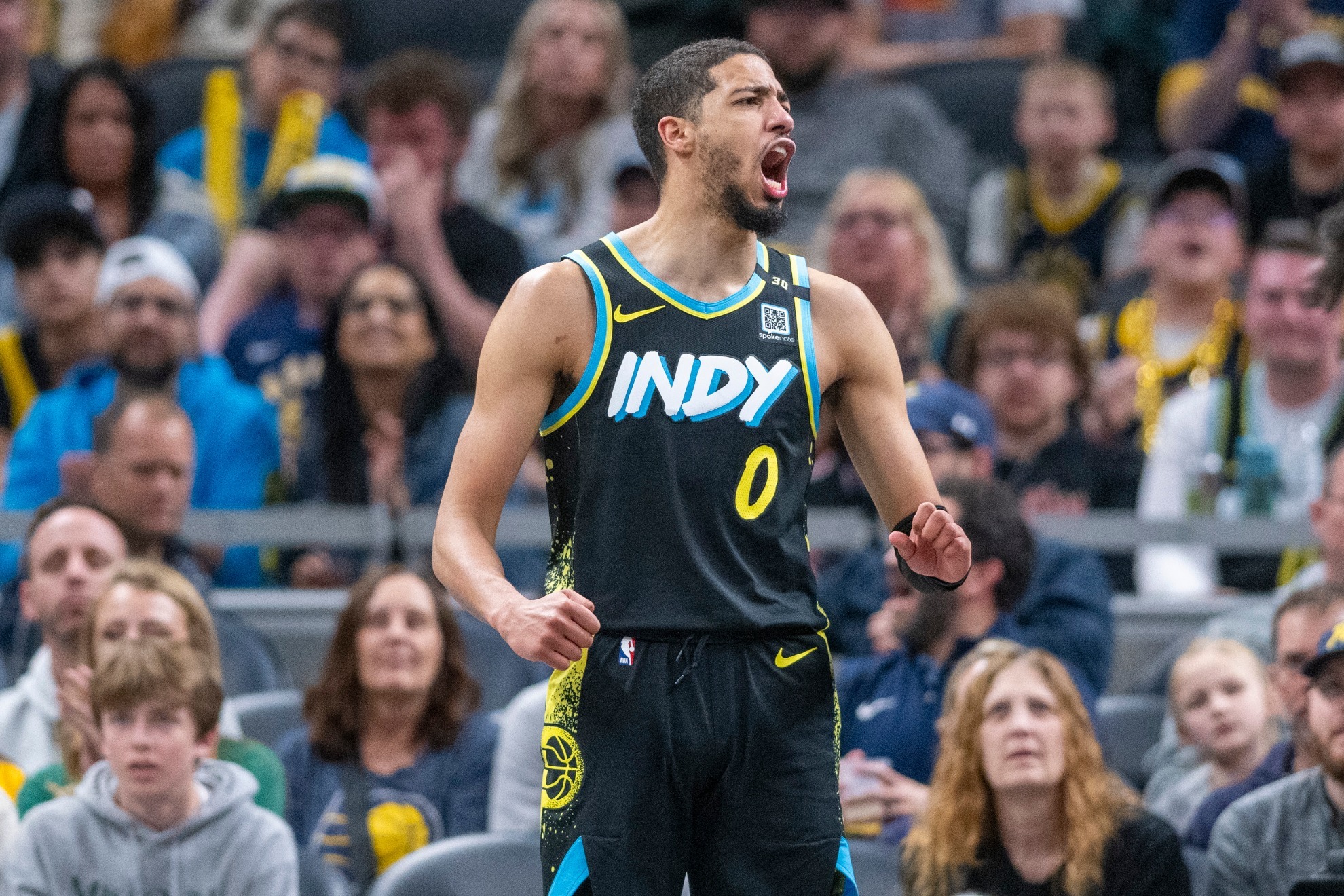 Tyrese Haliburton playing for the Pacers