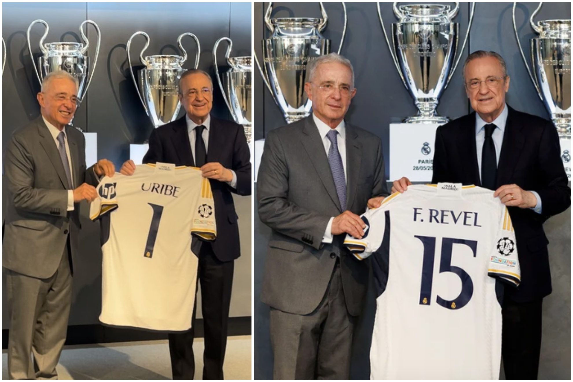 Reacciones por la visita de lvaro Uribe al Real Madrid y al Santiago Bernabu (X: Centro Democrtico - Real Madrid)
