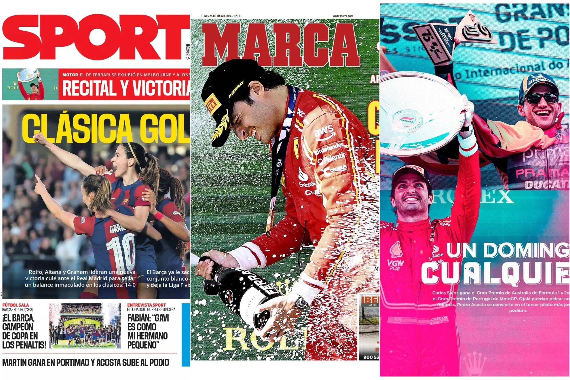Las portadas del da: Carlos Sainz copa casi todas
