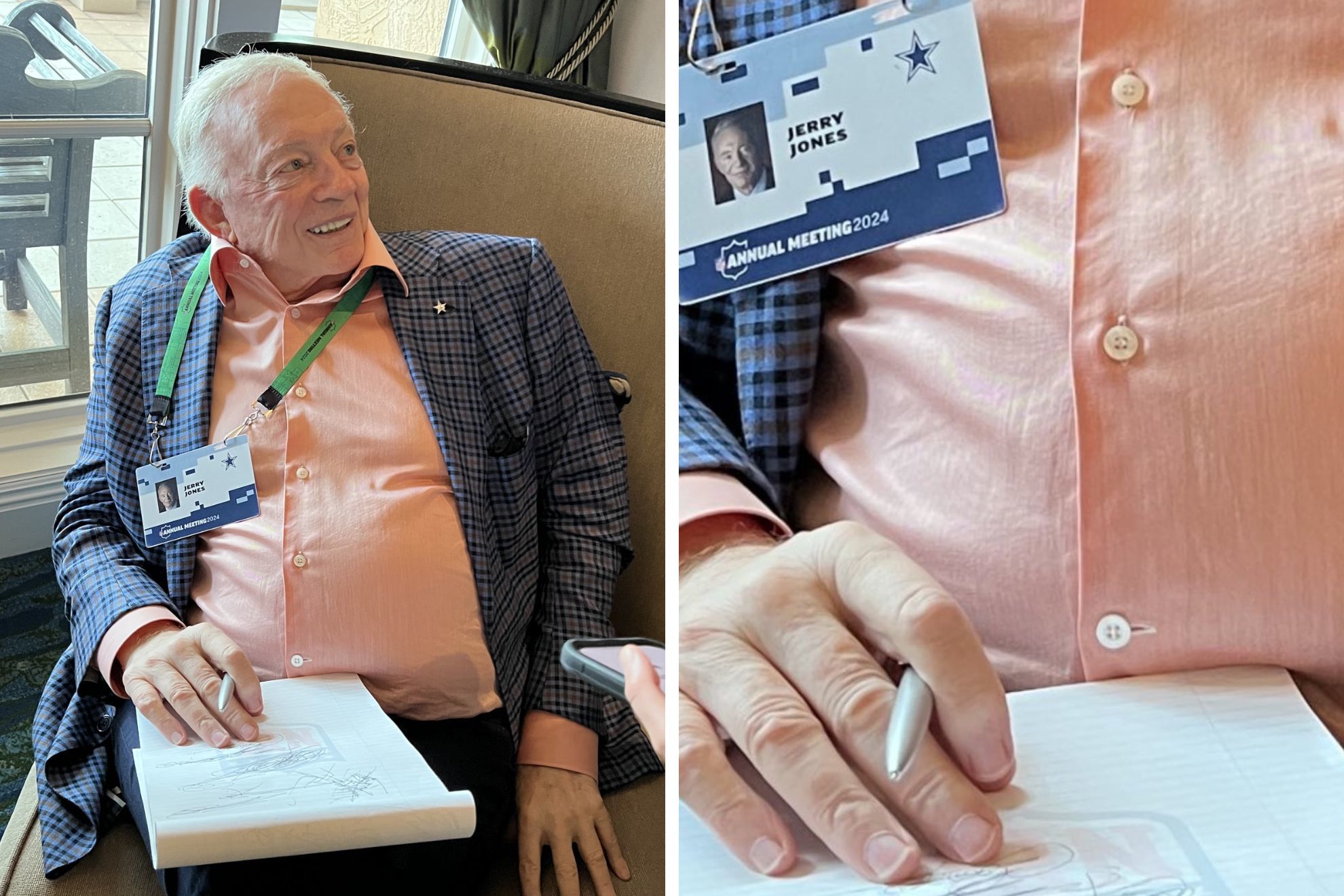 Cowboys fans mock owner Jerry Jones for his doodles during media interview