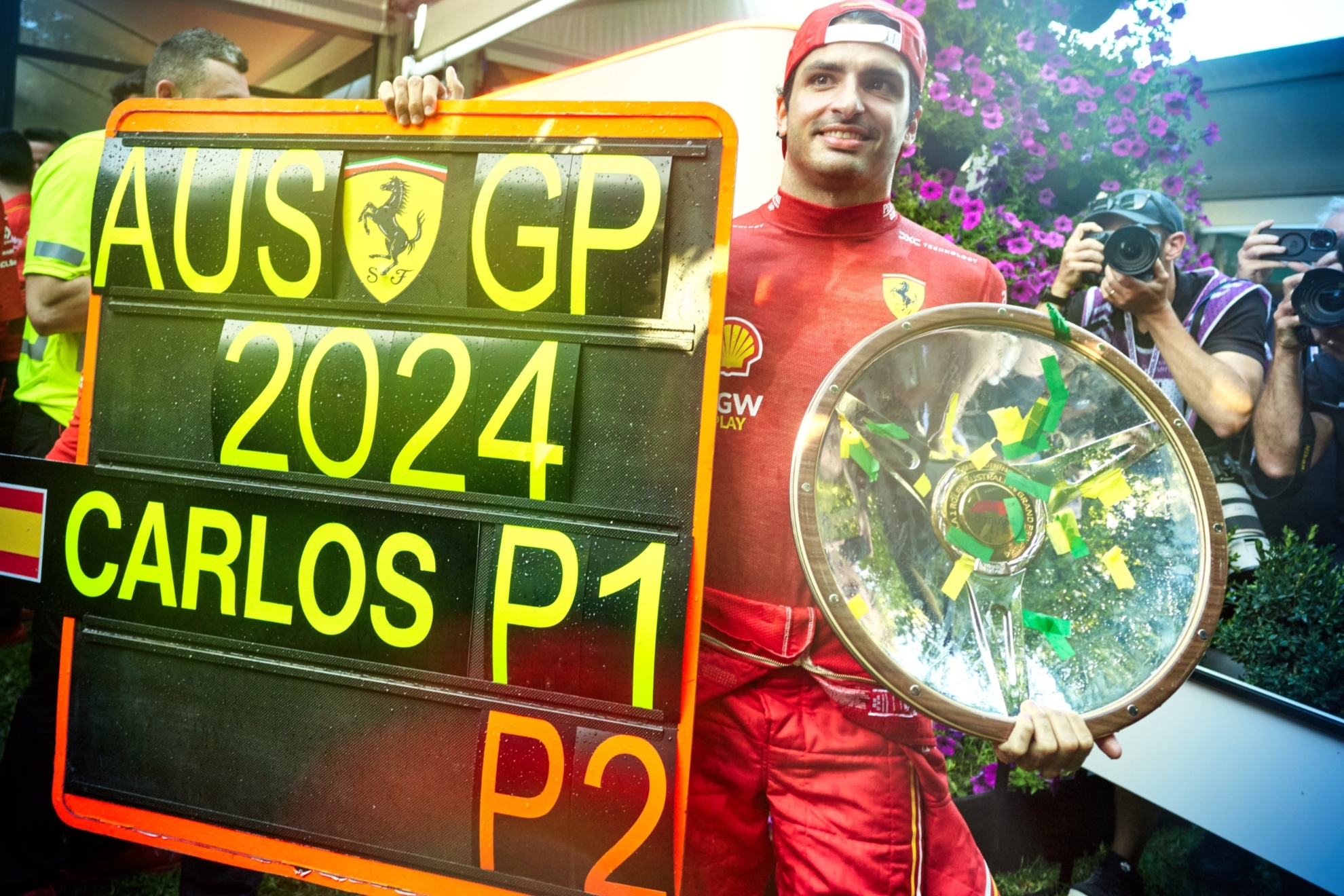 Sainz, tras ganar el GP de Australia de F1.
