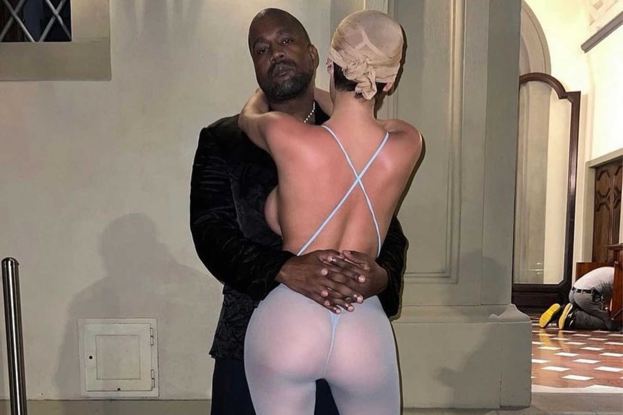 Bianca Censori with her husband Kanye West