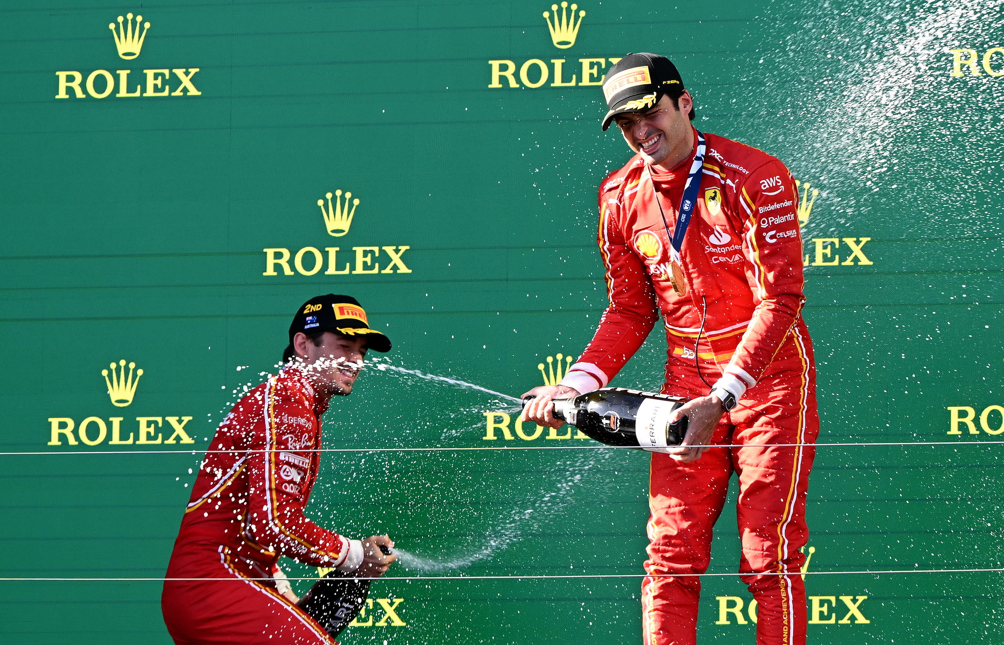 Leclerc y Sainz en el podio del pasado Gran Premio de Australia