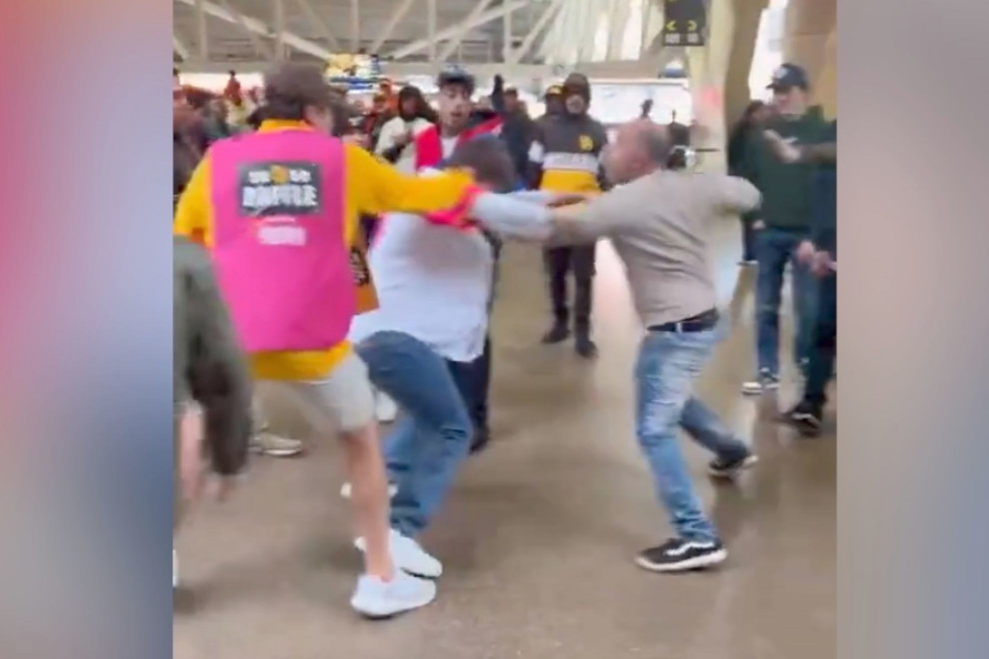 Padres and Giants fans were involved in an ugly brawl at the MLB game