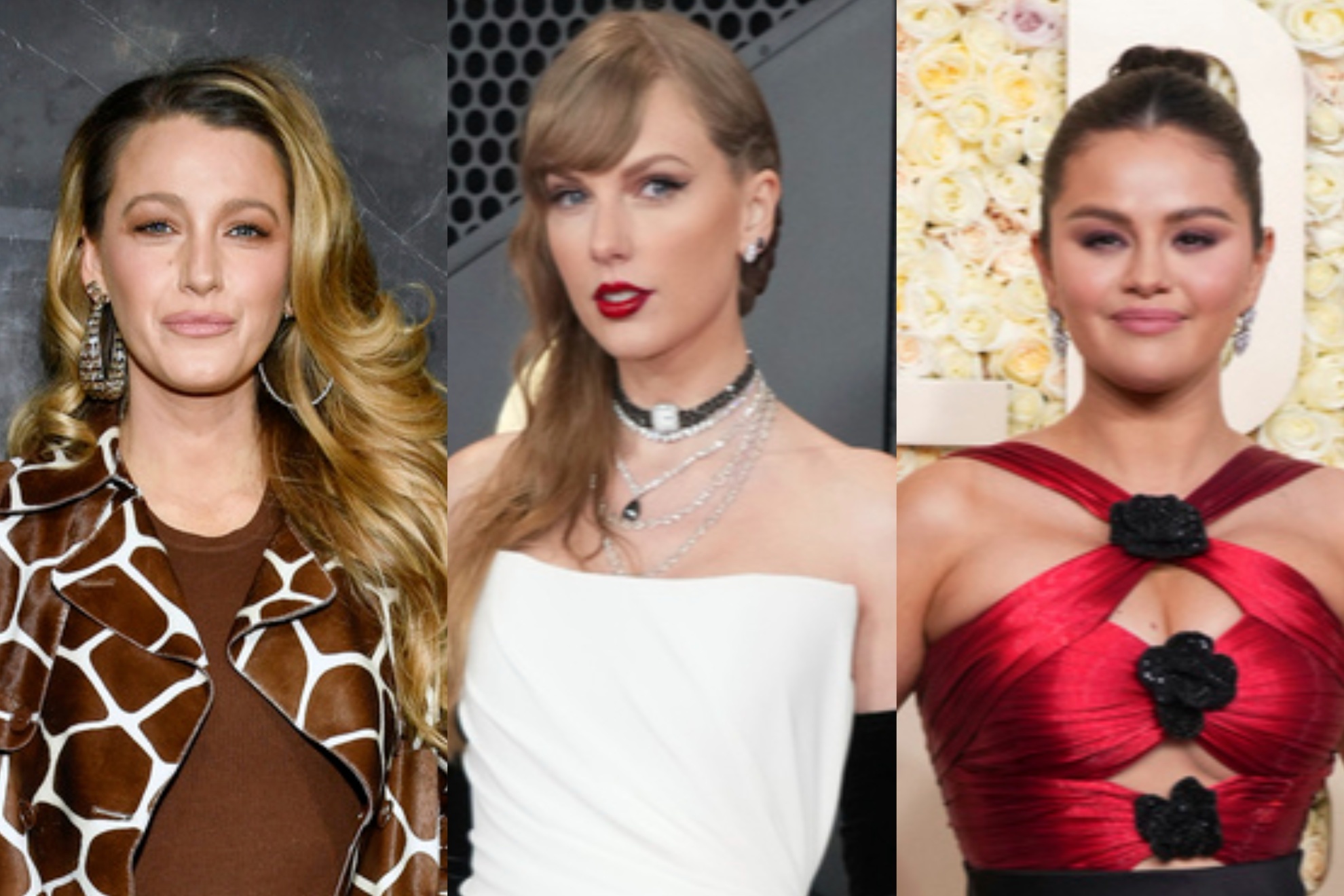 Blake Lively, Taylor Swift and Selena Gomez during recent public appearances