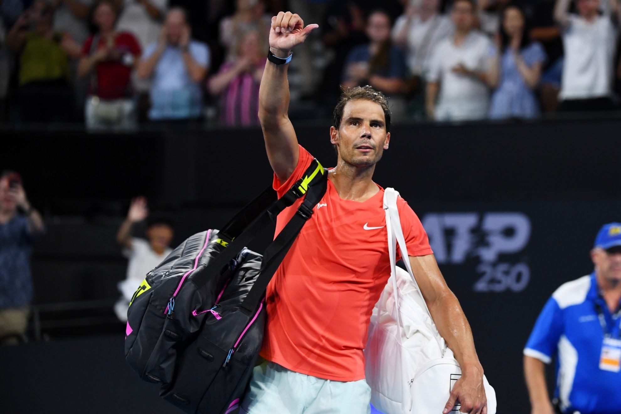 Nadal says goodbye to the stands in Brisbane on January 5