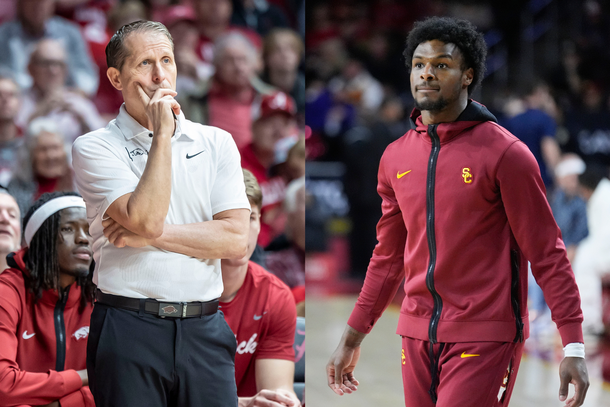 Eric Musselman (left) and Bronny James (right).