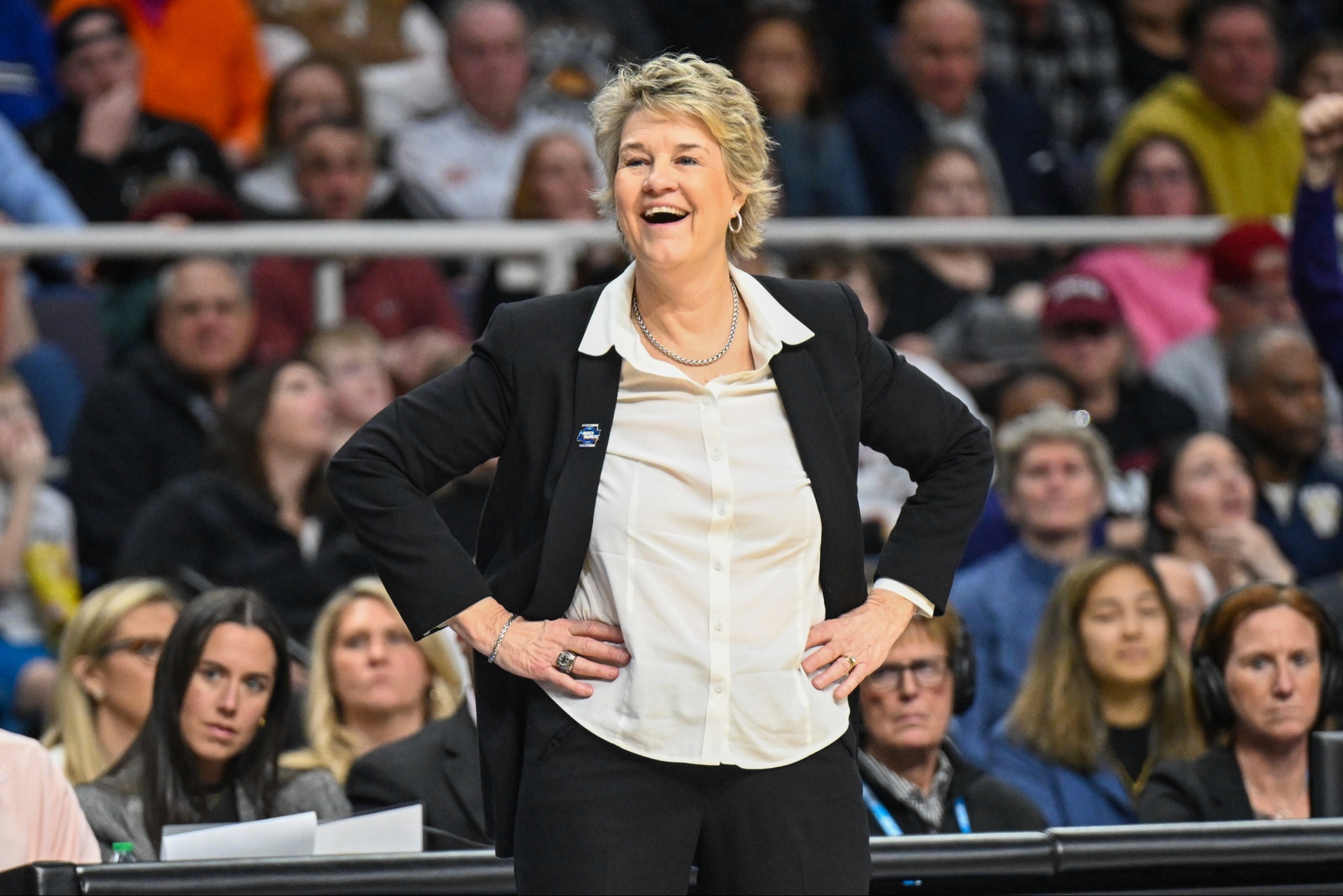 Iowas legendary head coach Lisa Bluder.