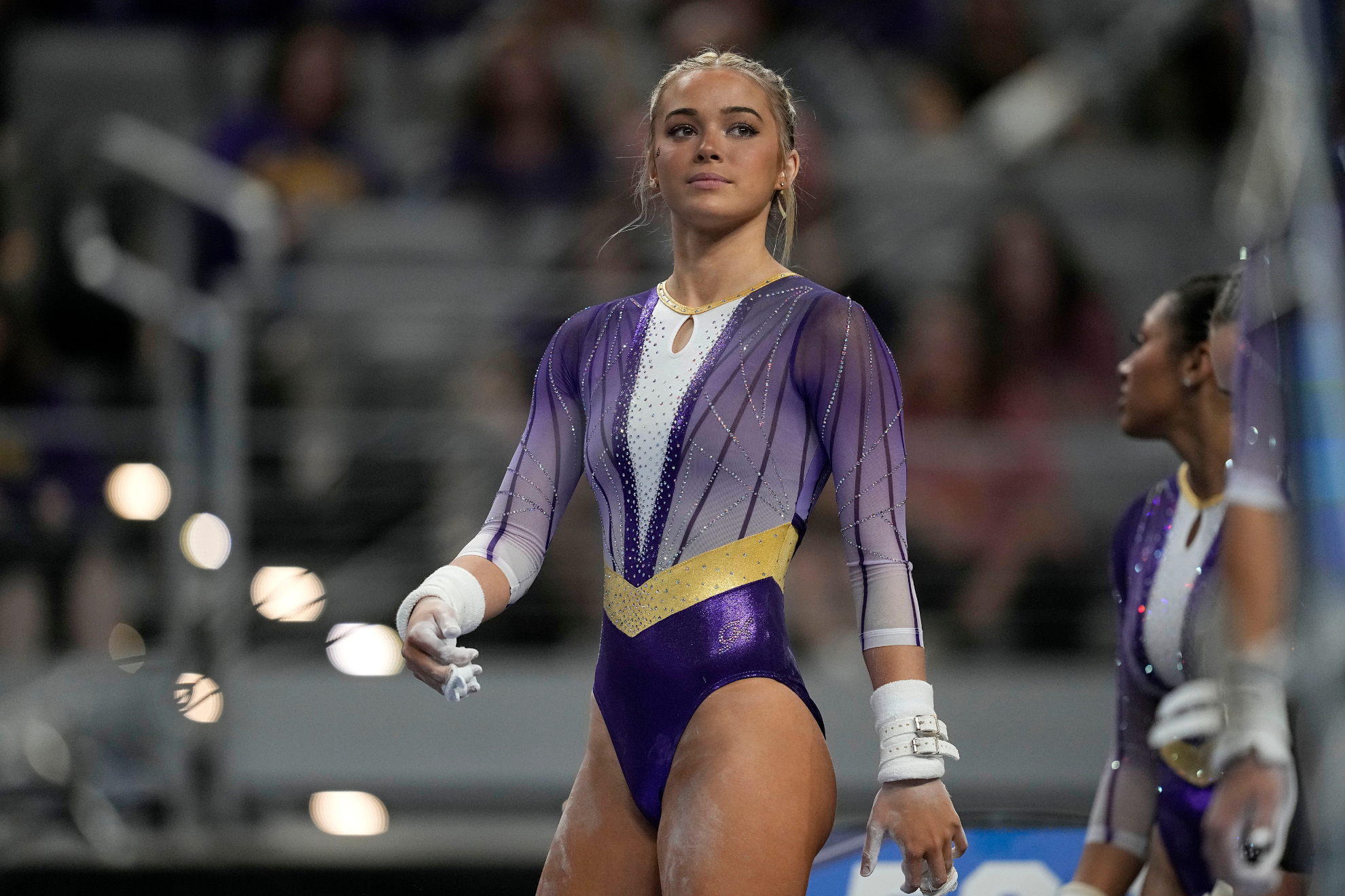 Olivia Dunne at an LSU gymnastics competition.