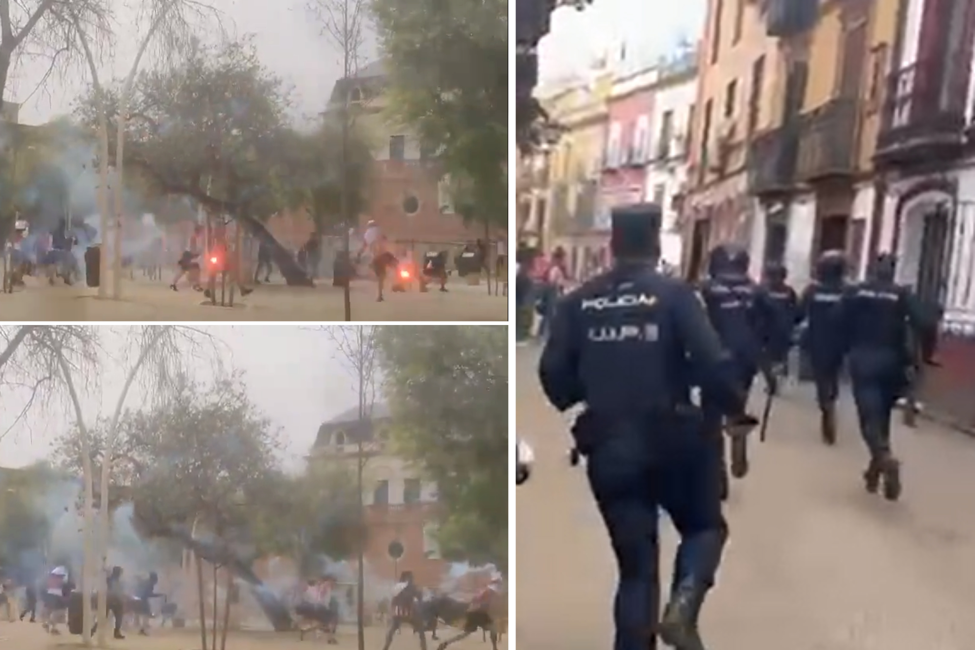 Incidentes en la previa de la final de Copa: pelea programada de ultras en las calles de Sevilla