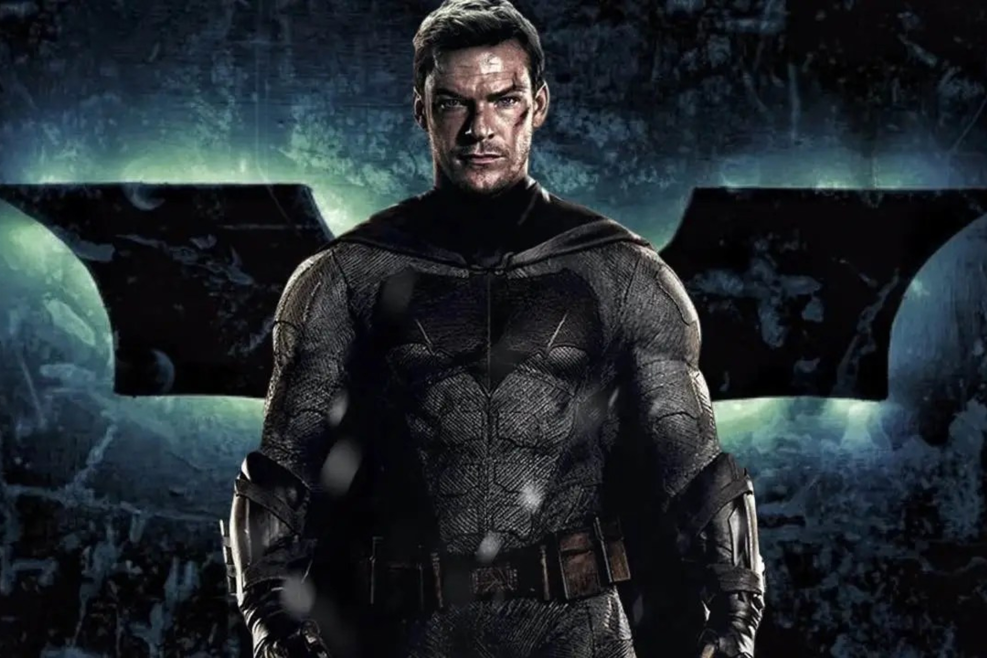 Doctored image of Alan Ritchson as Batman