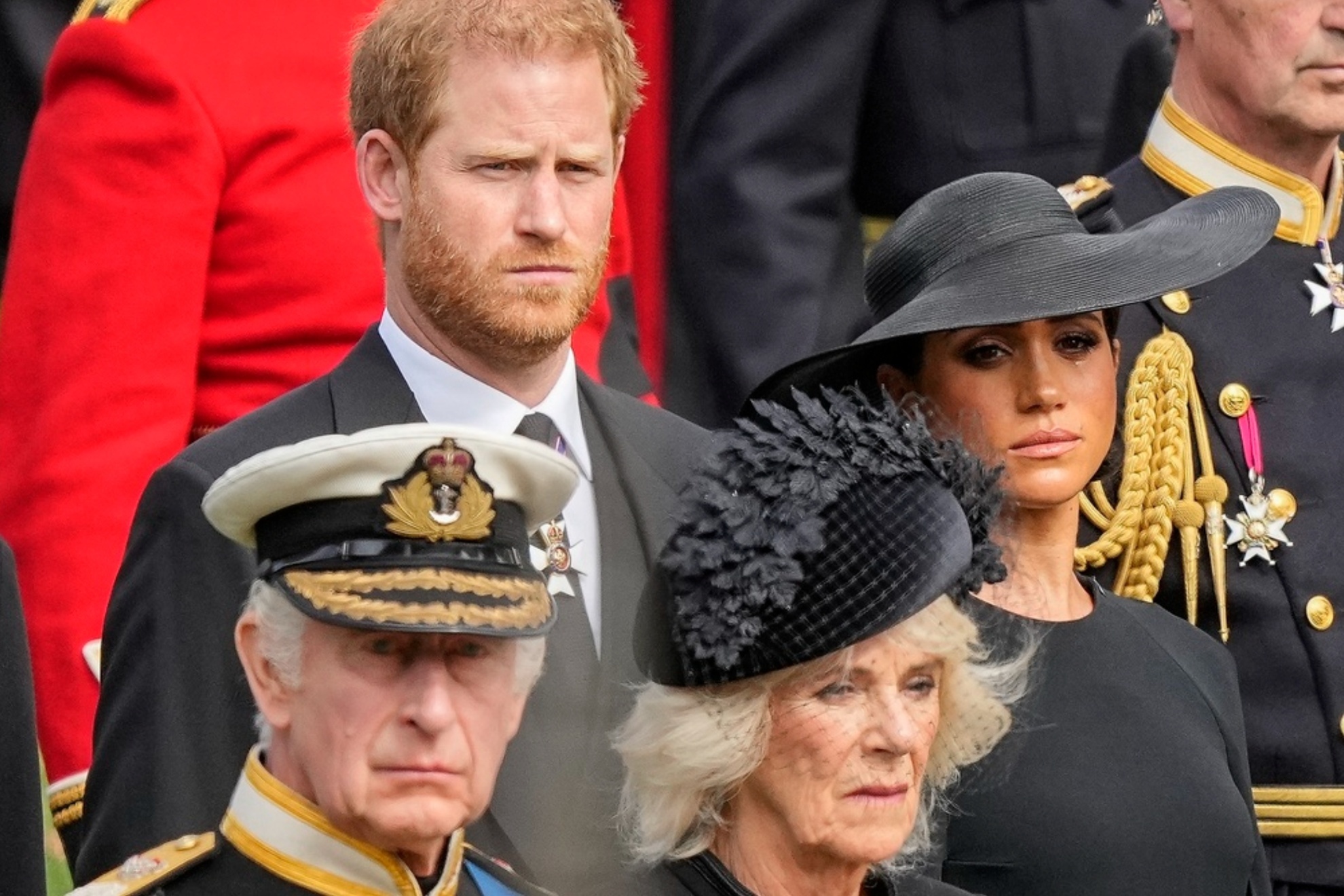 The Duke and Dutchess of Sussex with King Charles and Queen Camilla