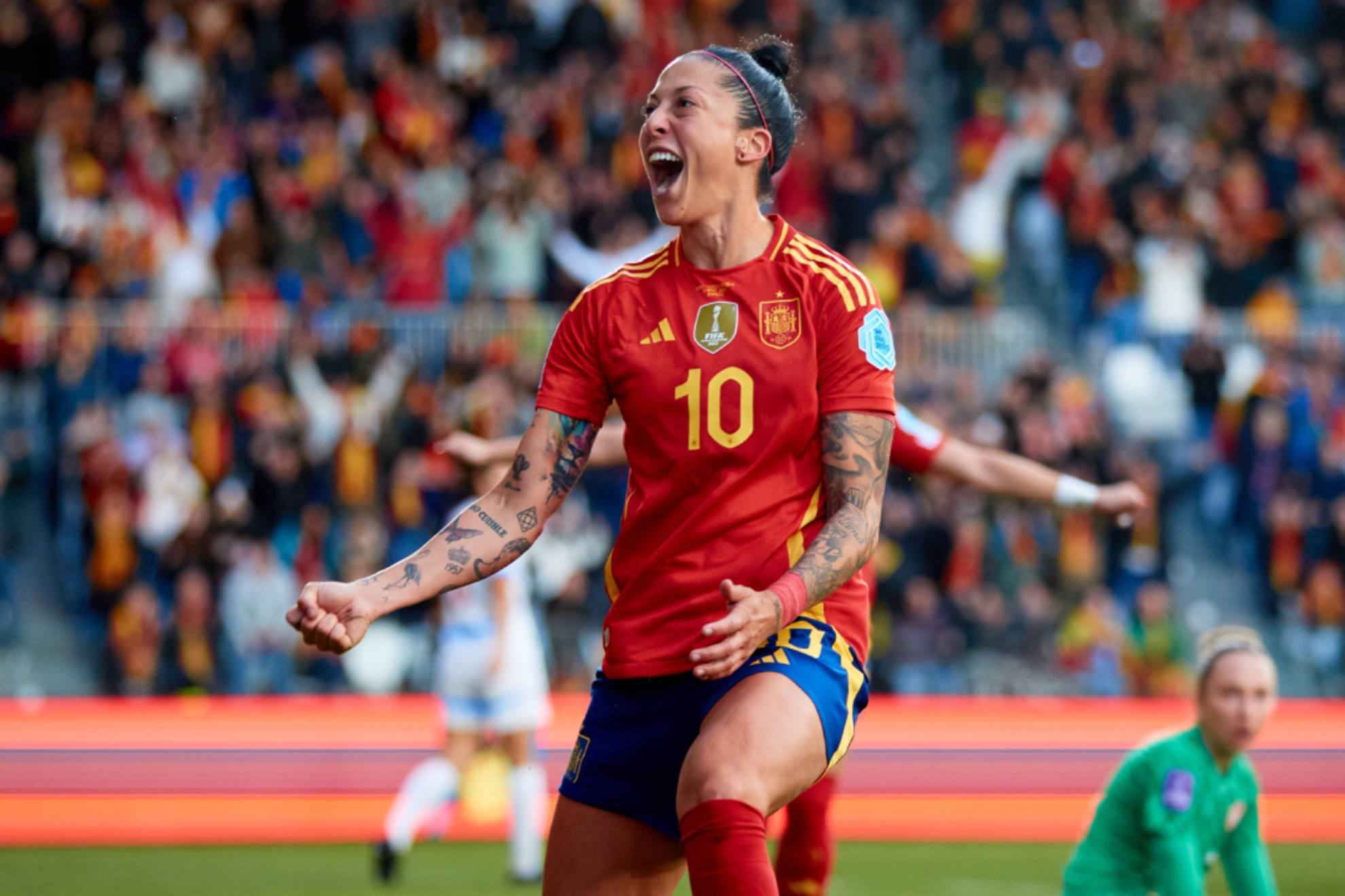 Jenni Hermoso celebra su gol ante Rep�blica Checa en El Plant�o / RFEF