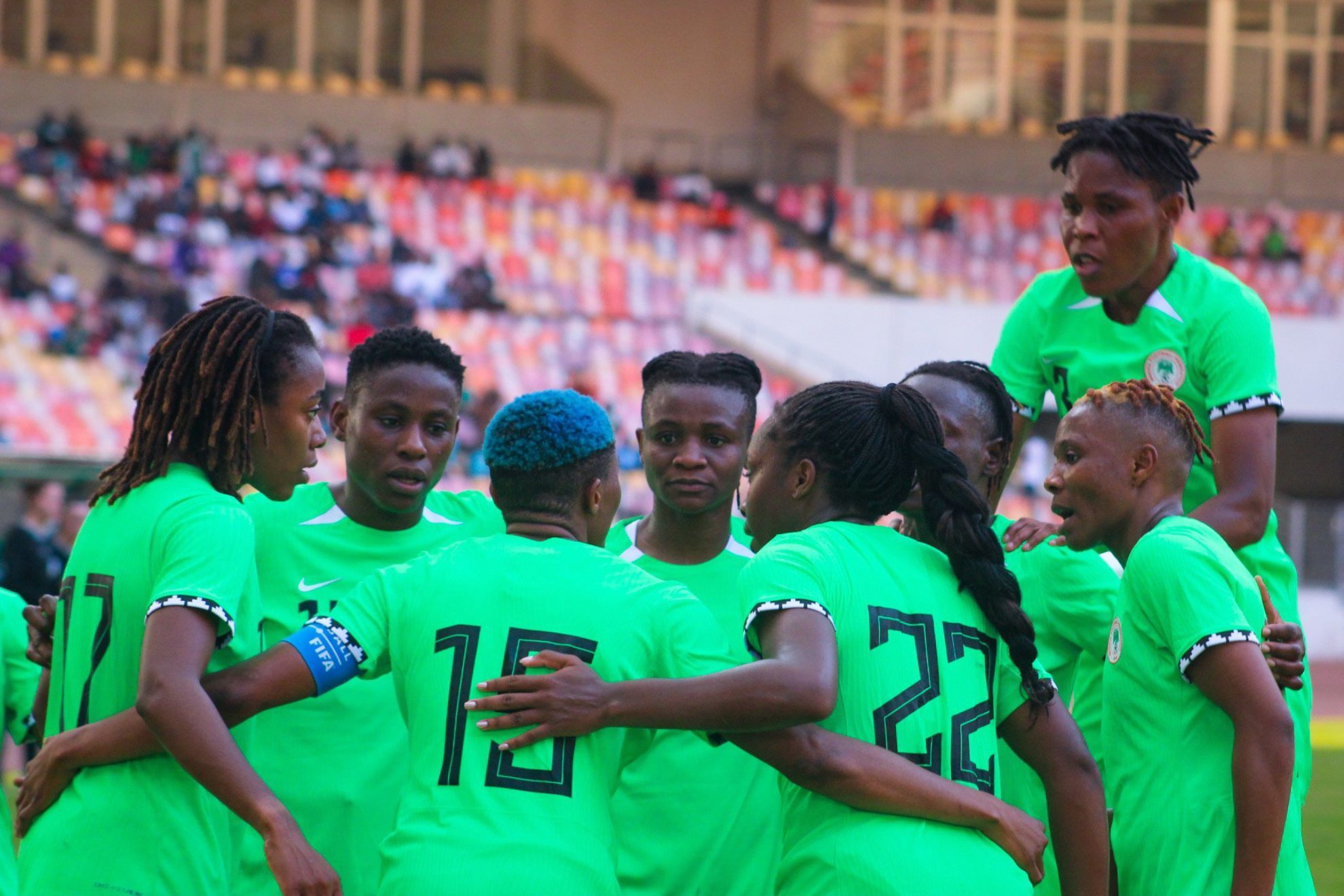 Las jugadoras celebran el gol anotado ante Sud�frica en la eliminatoria.