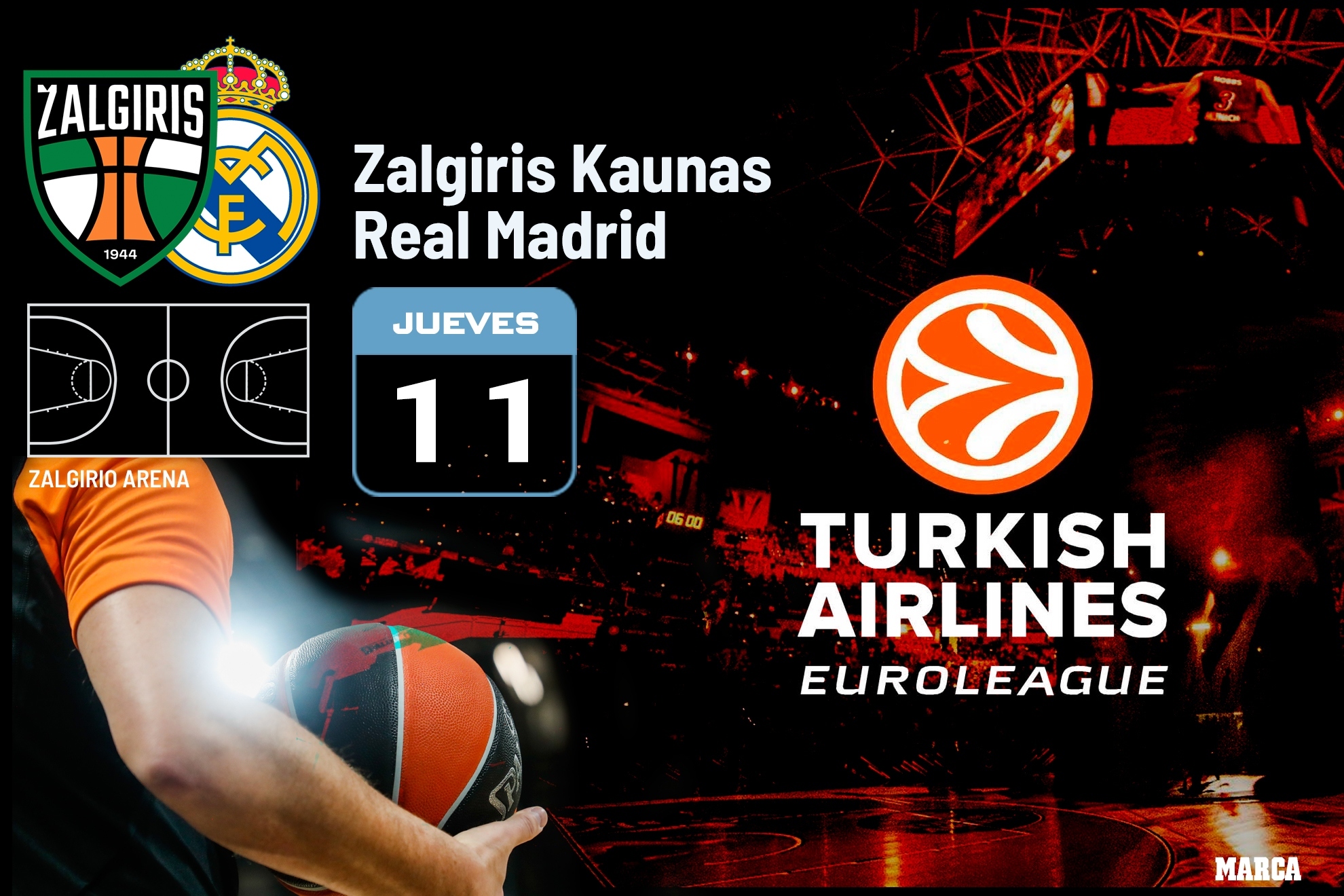 Dnde ver el Zalgiris - Real Madrid: horario y canal de TV del partido de la Euroliga