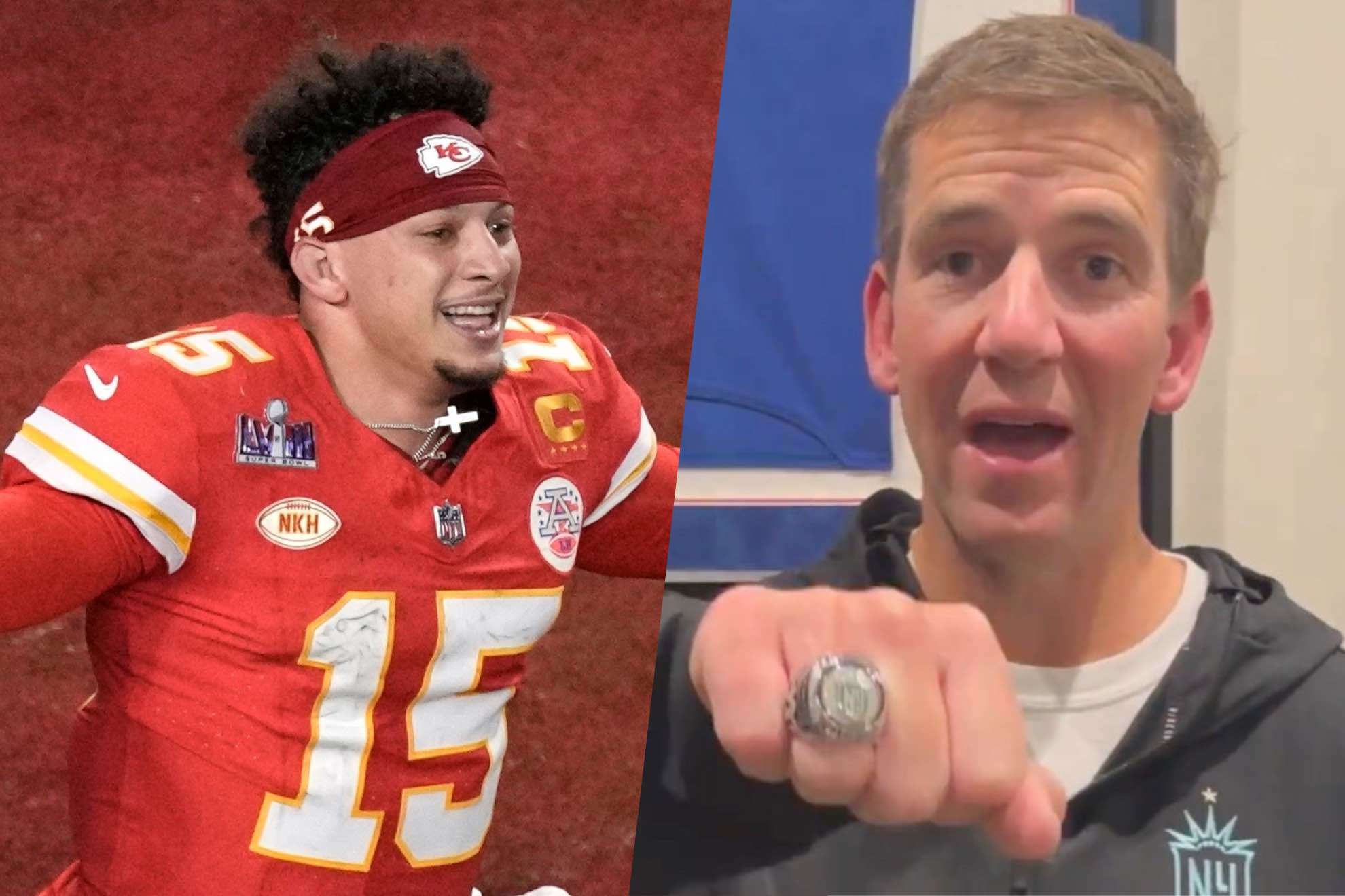 Eli Manning and Patrick Mahomes got into it over their ring collections
