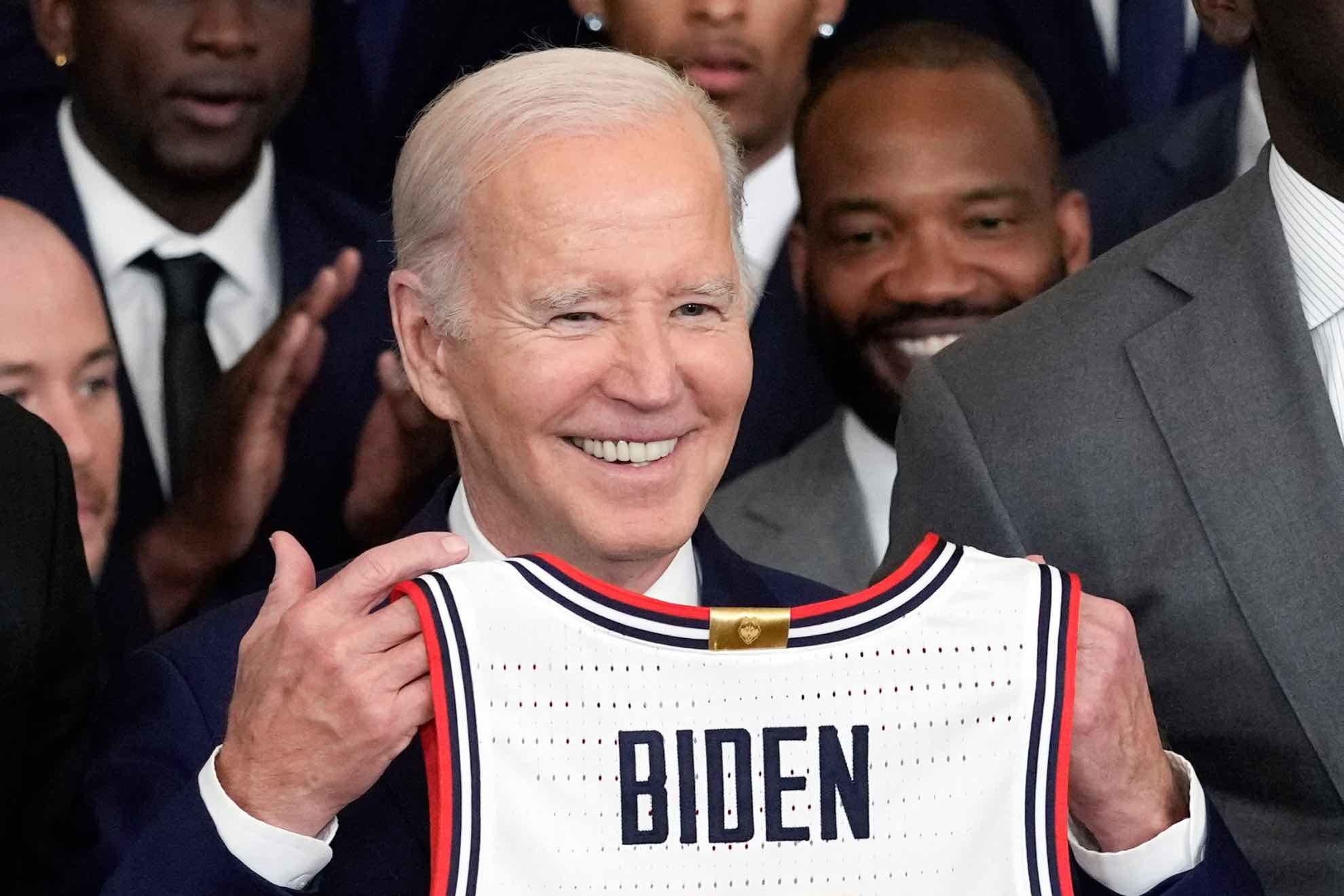 President of the United States Joe Biden welcomed the UConn Huskies to the White House