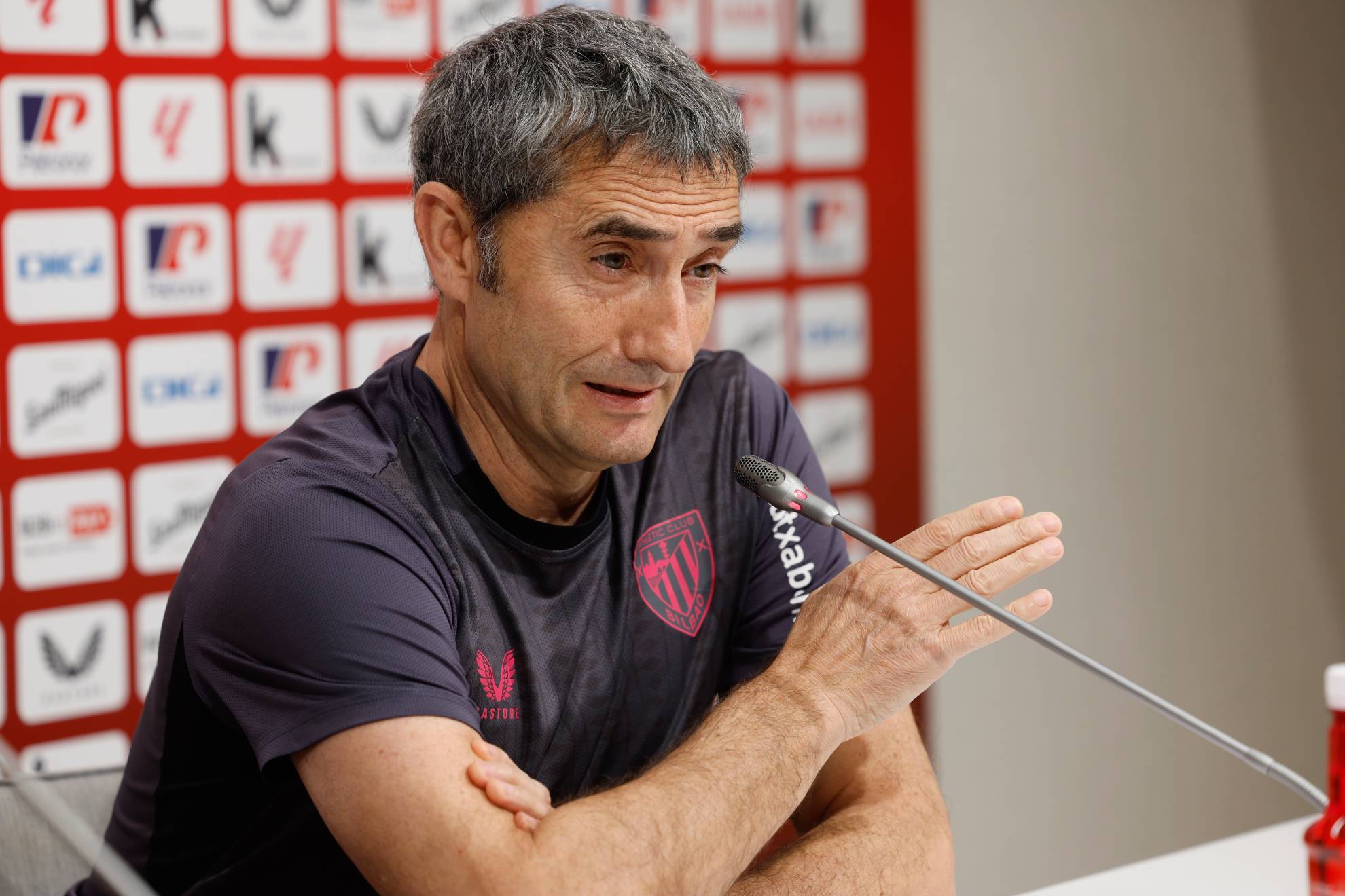 Ernesto Valverde en la rueda de prensa previa al partido contra el Villarreal.
