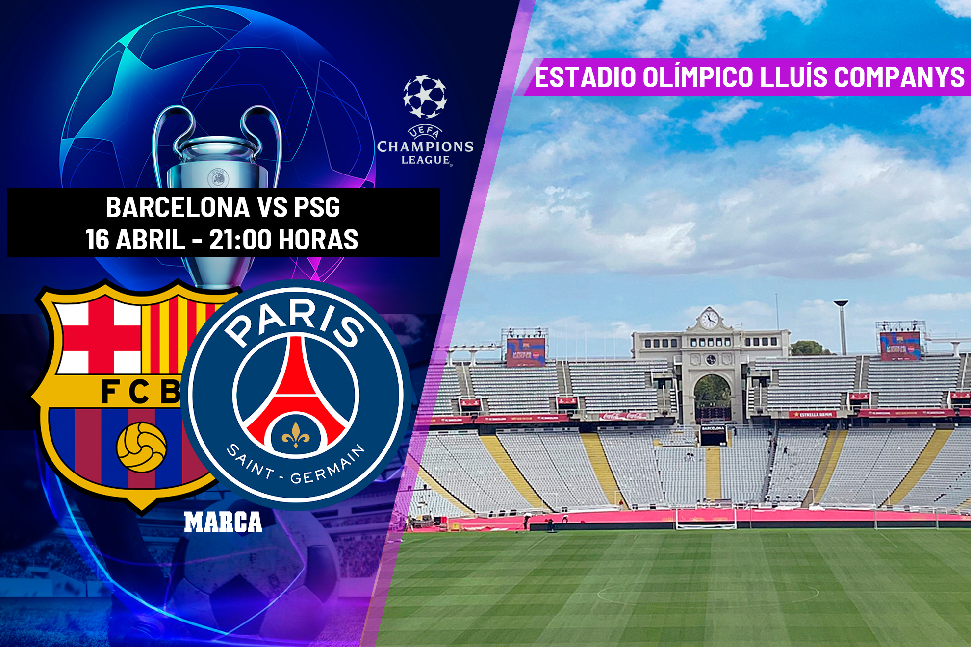 D�nde ver el Barcelona - PSG: horario y canal de TV del partido de los cuartos de final de la Champions League.