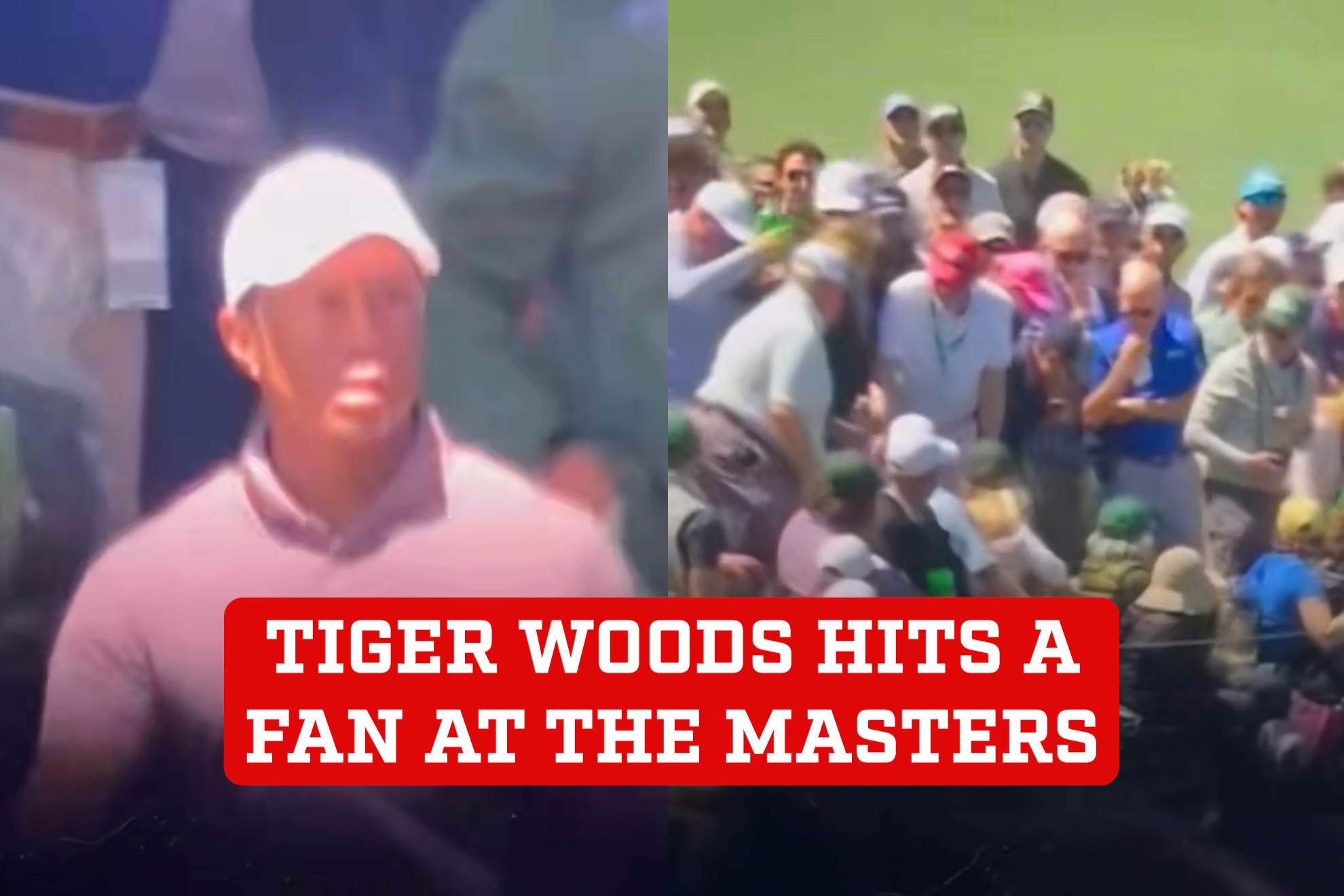 Tiger Woods accidentally hits a fan on the Masters golf course, a day to forget